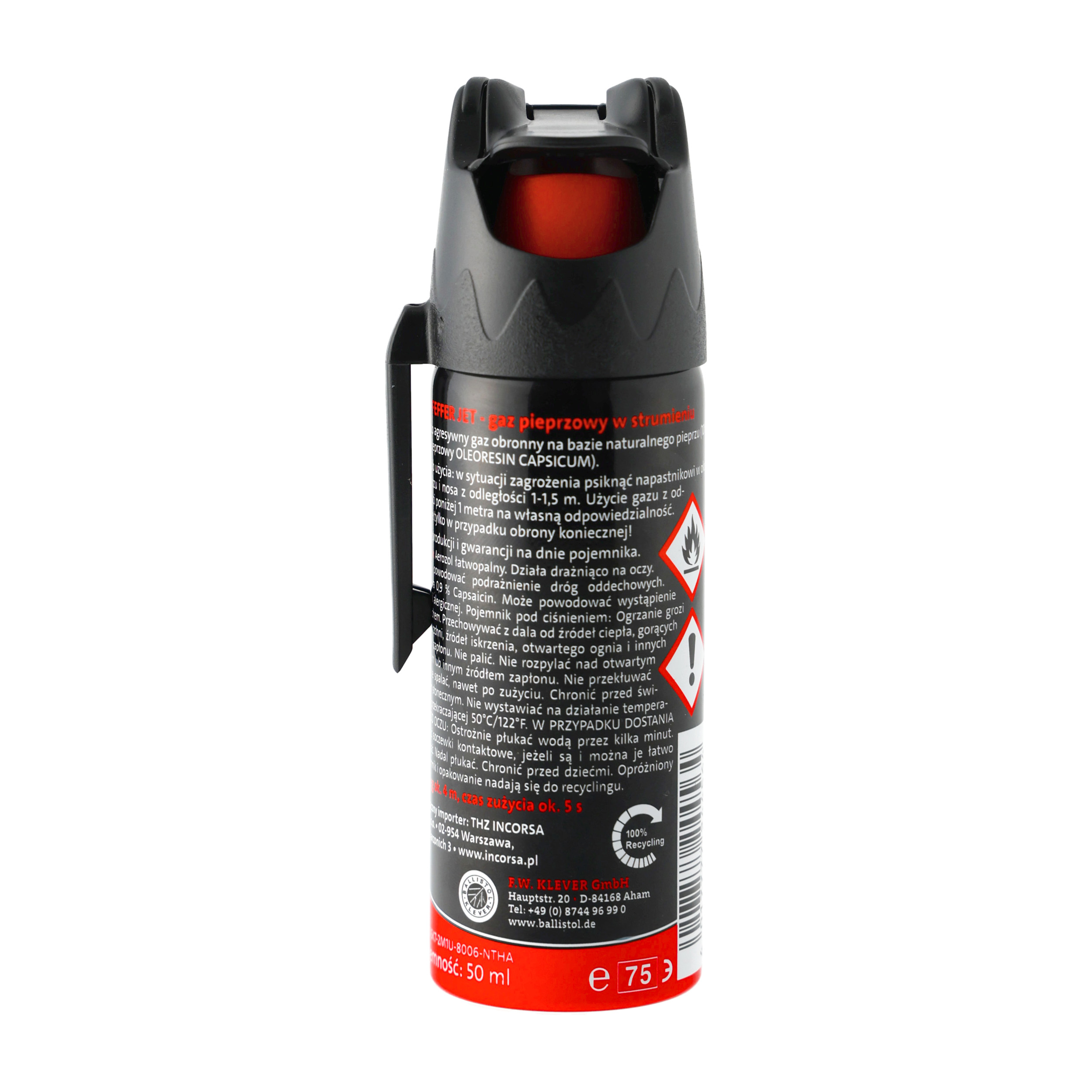 Gaz pieprzowy Klever KO Defenol Jet (strumień) 50 ml - obrazek 2