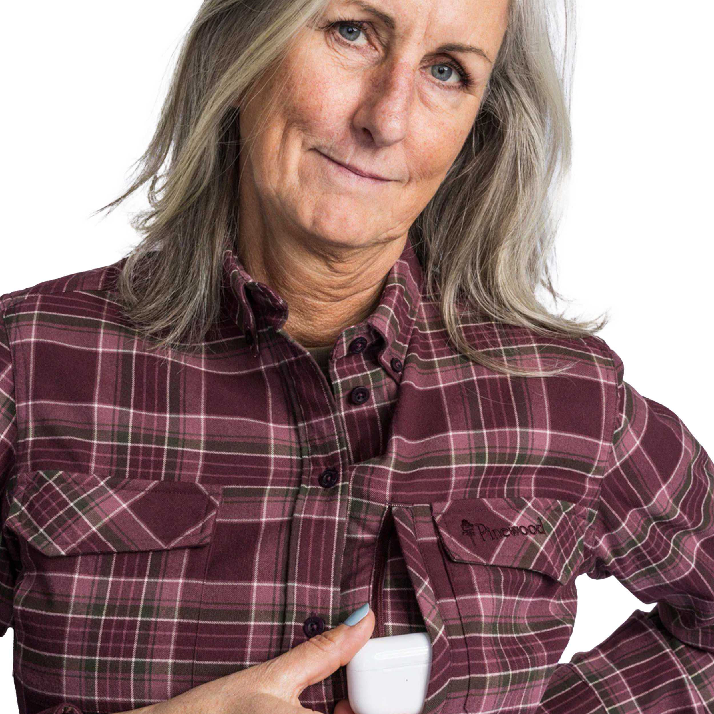 Koszula damska flanelowa Pinewood Abisko, śliwkowa L - obrazek 4