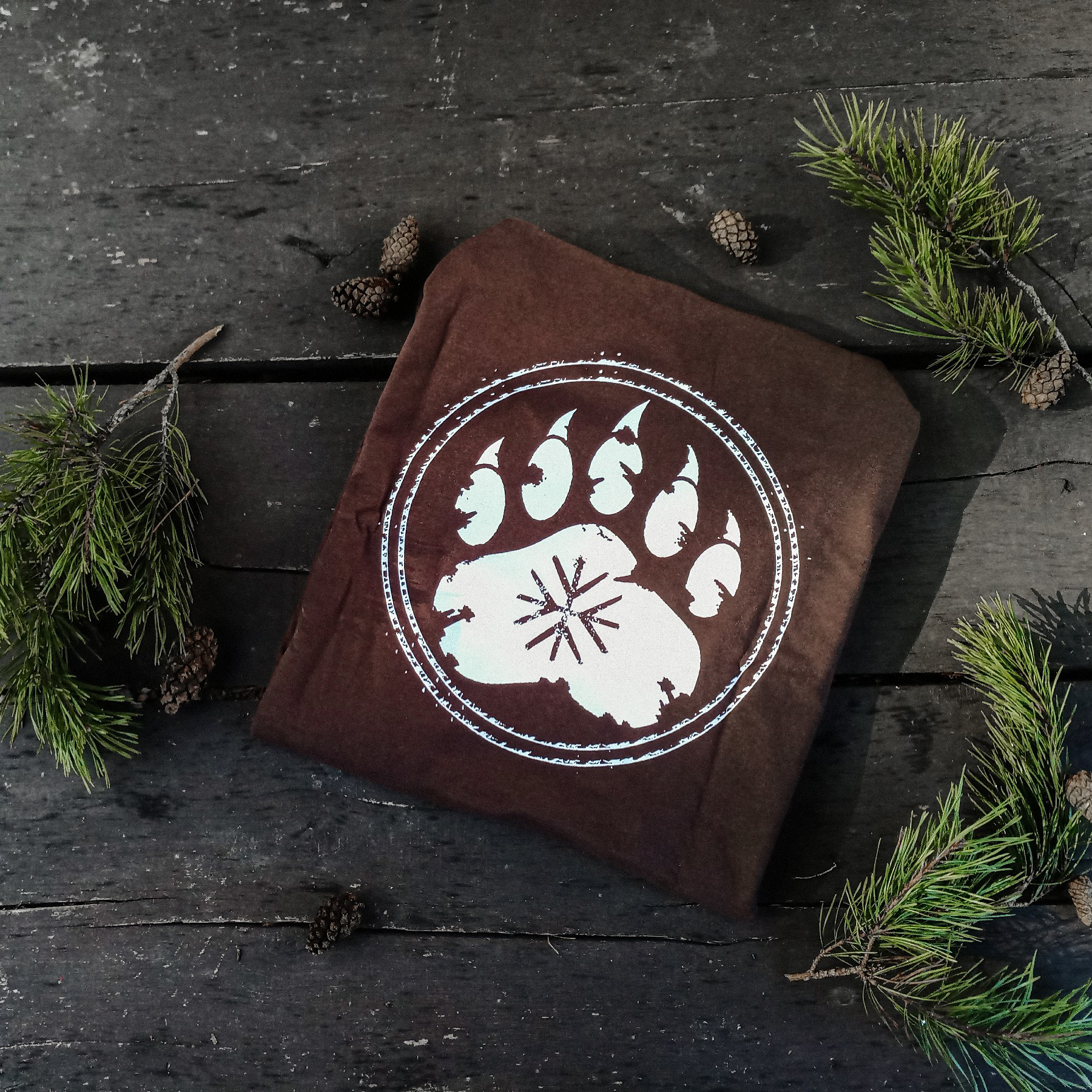 Koszulka męska TigerWood Szepty Puszczy brązowa XL - obrazek 3