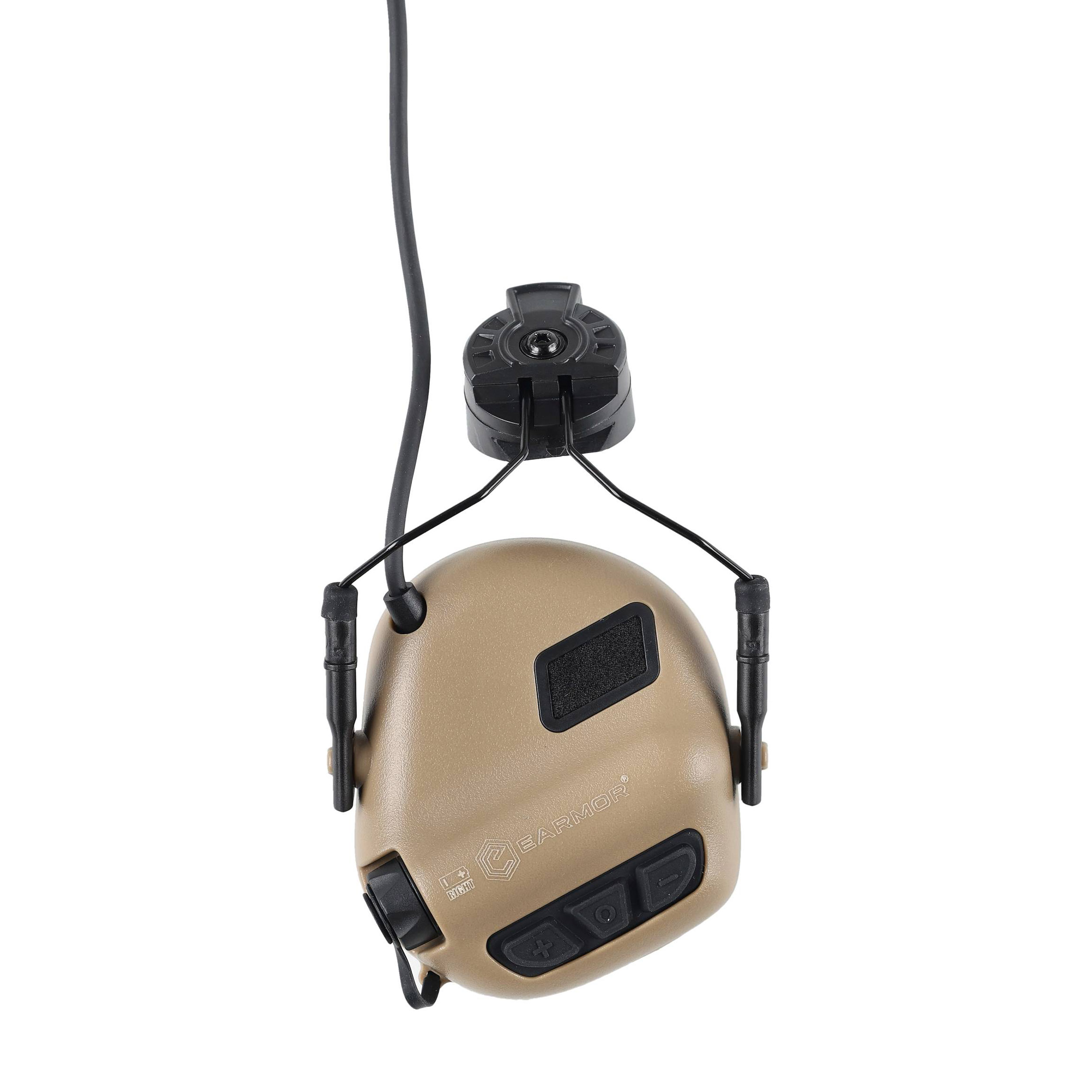 Aktywne ochronniki słuchu do hełmów Earmor M31H-TN/ARC Plus Fast coyote tan - obrazek 3