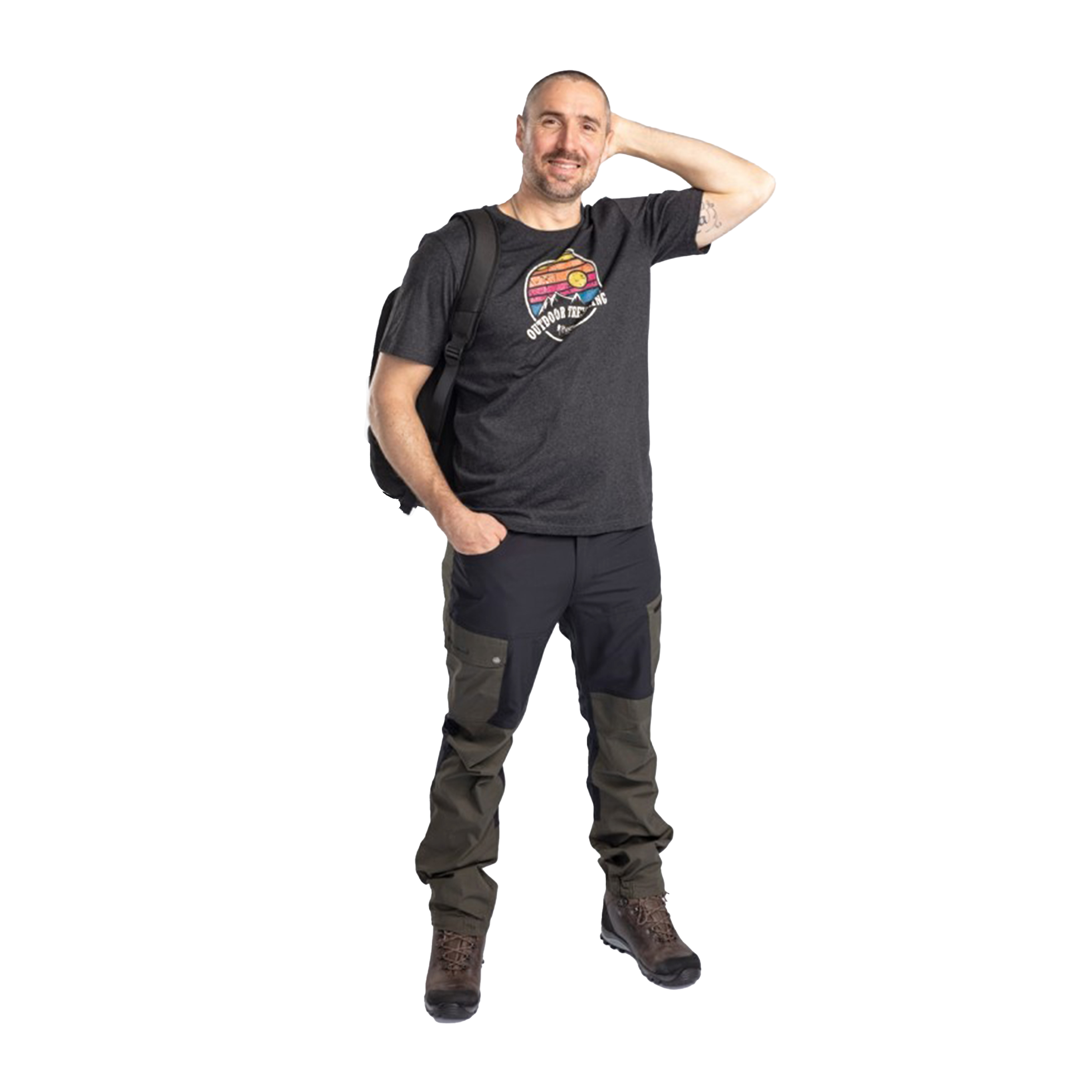 Koszulka męska Pinewood Outdoor Recycled, antracytowa M - obrazek 4