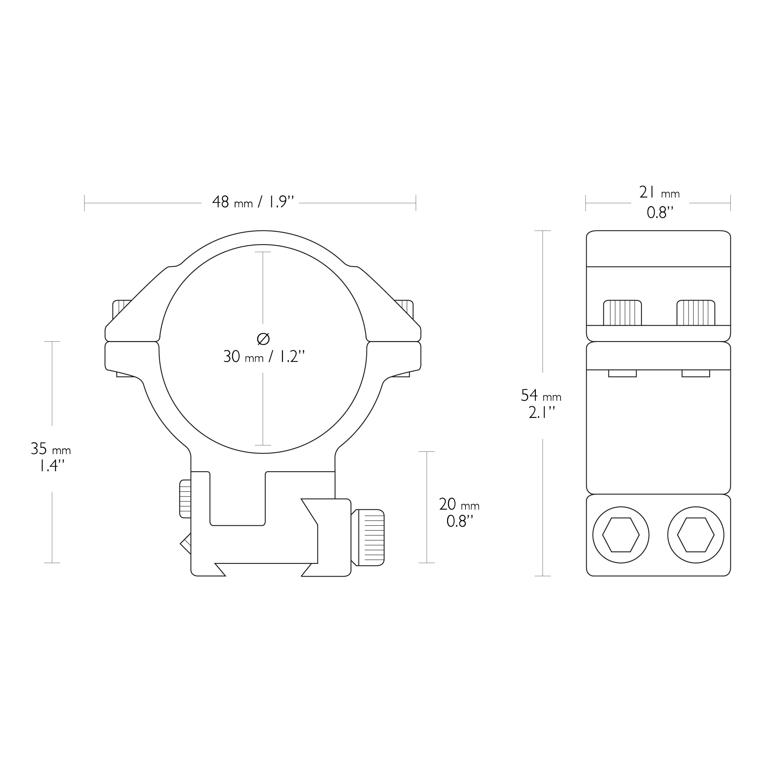 Montaż lunety Hawke z mikroskosem 30 mm wysoki Dovetail na szynę 11 mm - obrazek 2