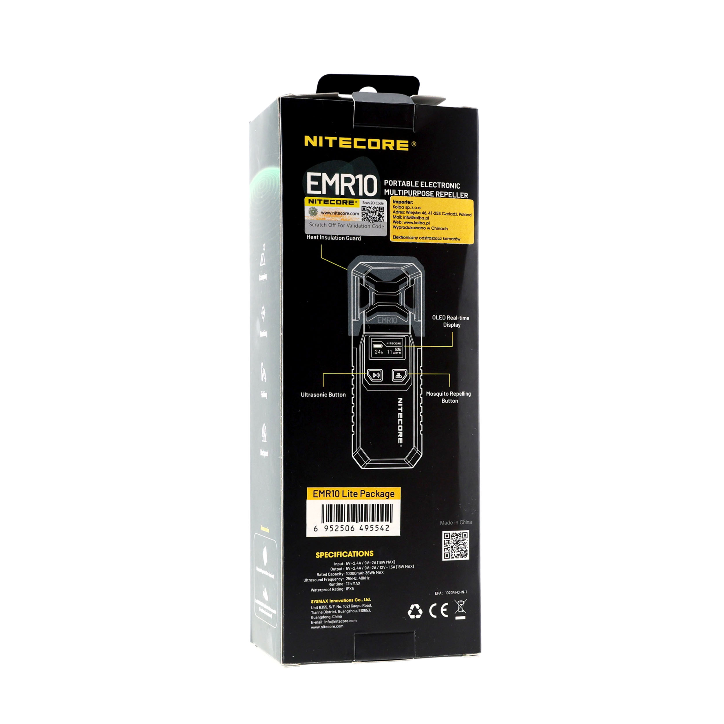 Odstraszacz komarów 2w1 Nitecore EMR10 Lite czarny - obrazek 5