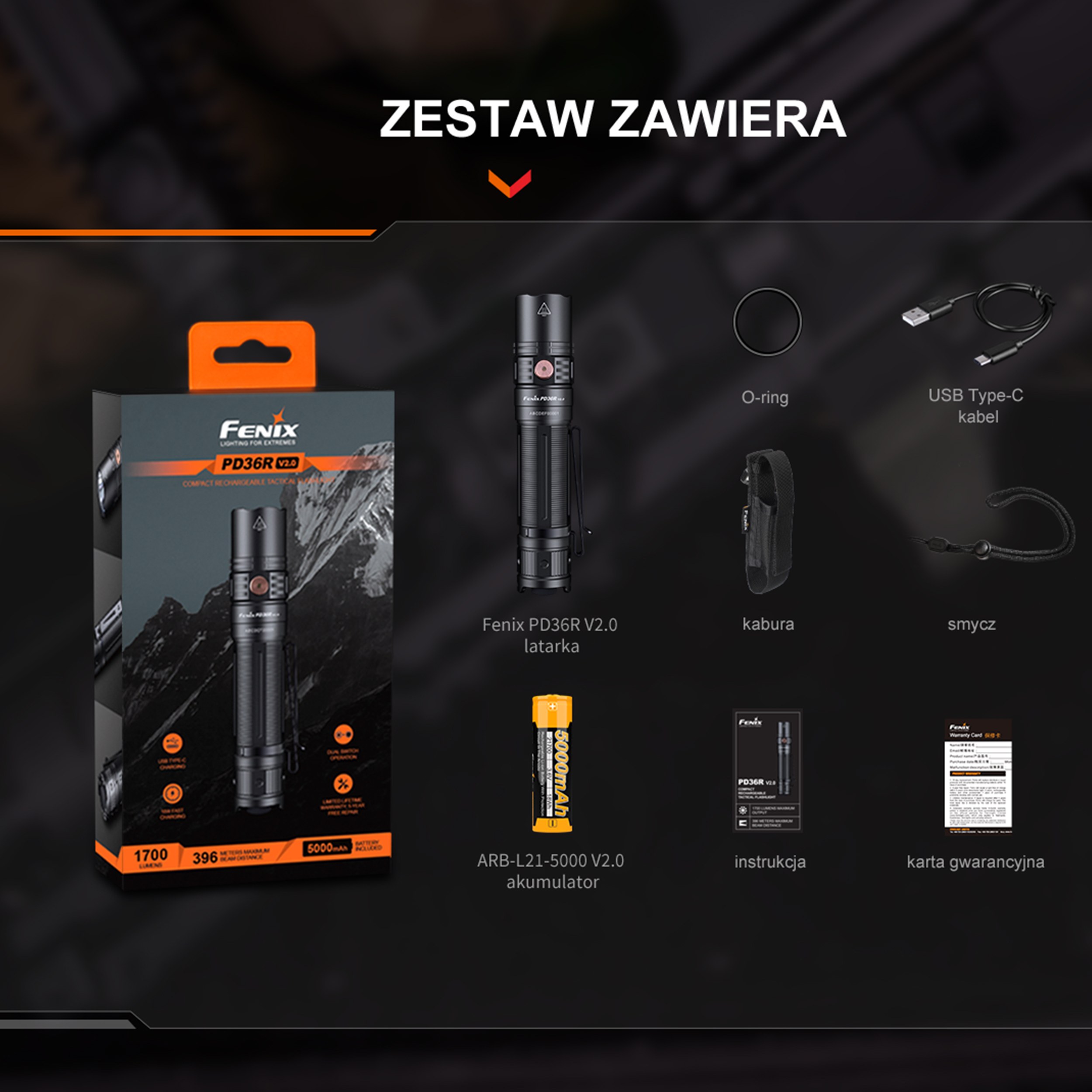 Latarka taktyczna LED Fenix PD36R V2.0 - obrazek 7