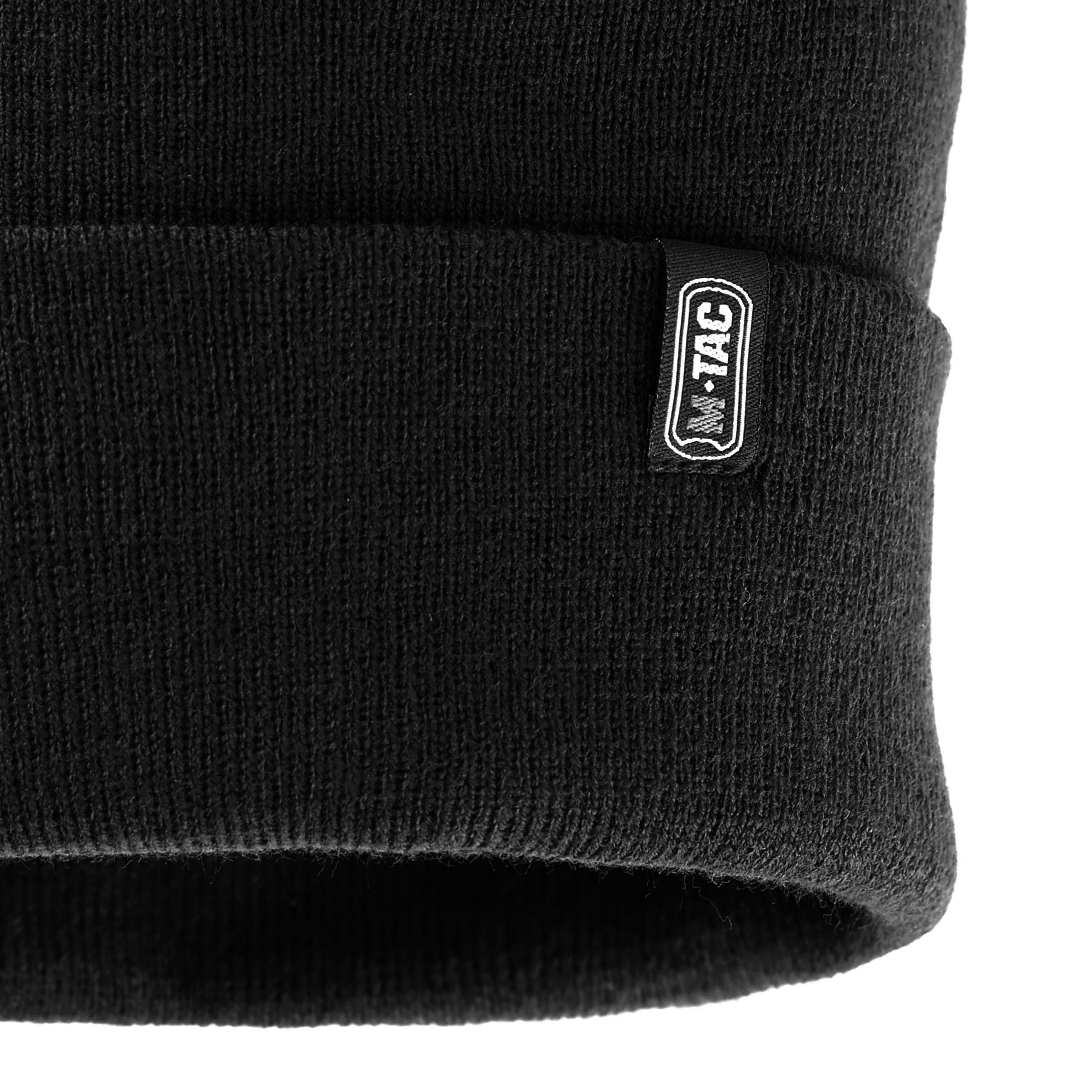 Czapka M-Tac dzianinowa 100% akryl cienka przędza czarna S/M - obrazek 3