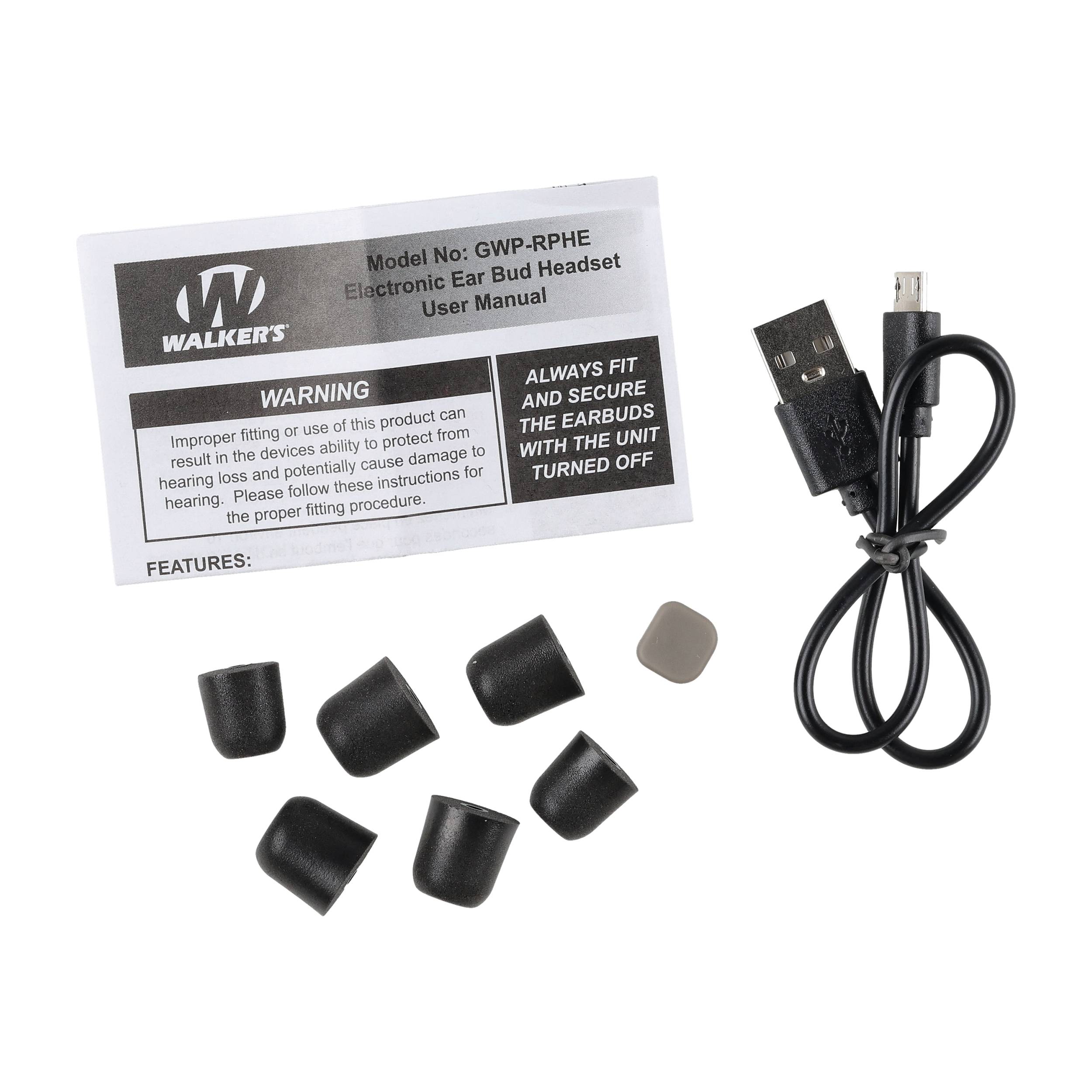 Aktywne ochronniki słuchu douszne Walker's GWP-RPHE oliwkowe - obrazek 4