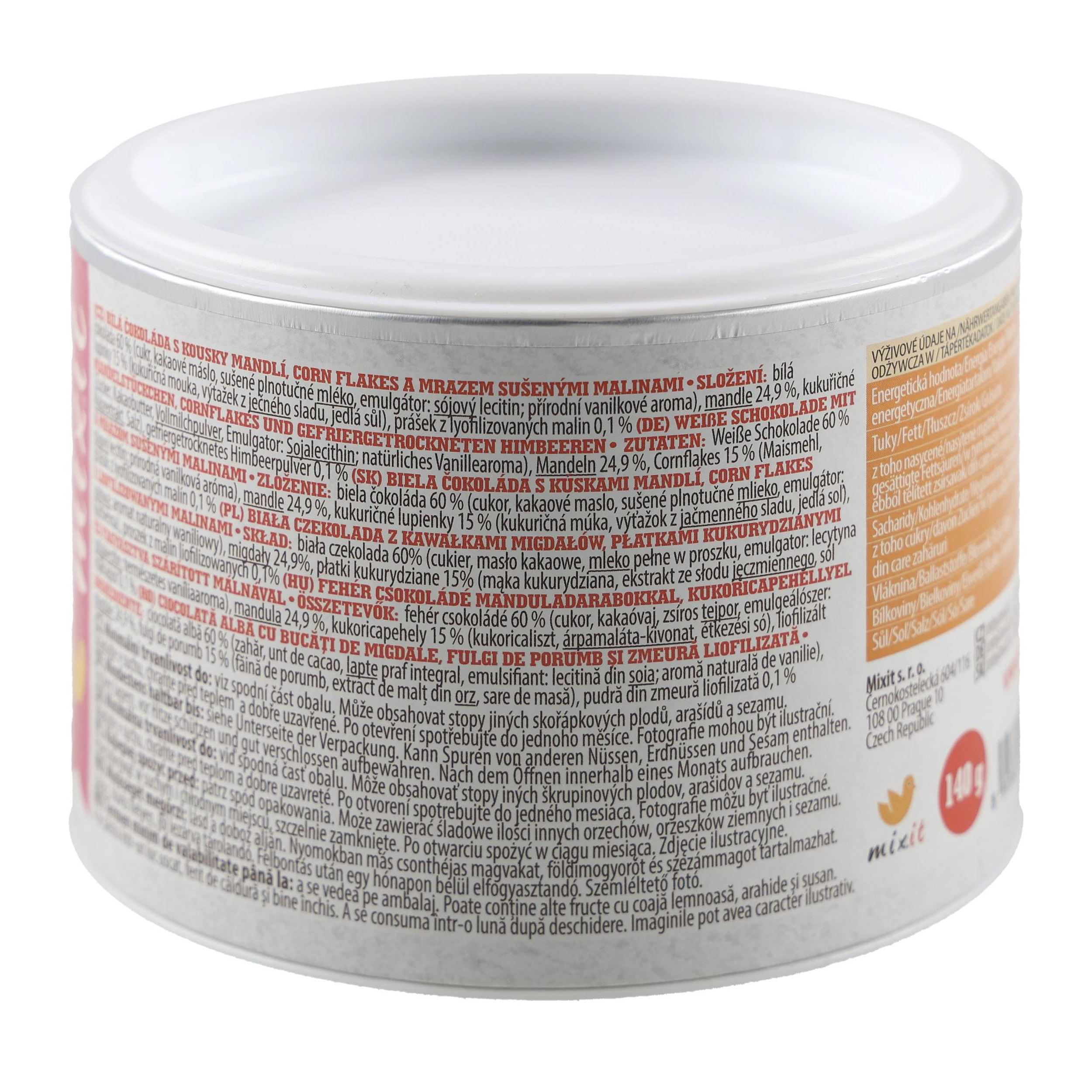 Malinowe grudki czekoladowe z migdałami Mixit crunchies 140 g - obrazek 2