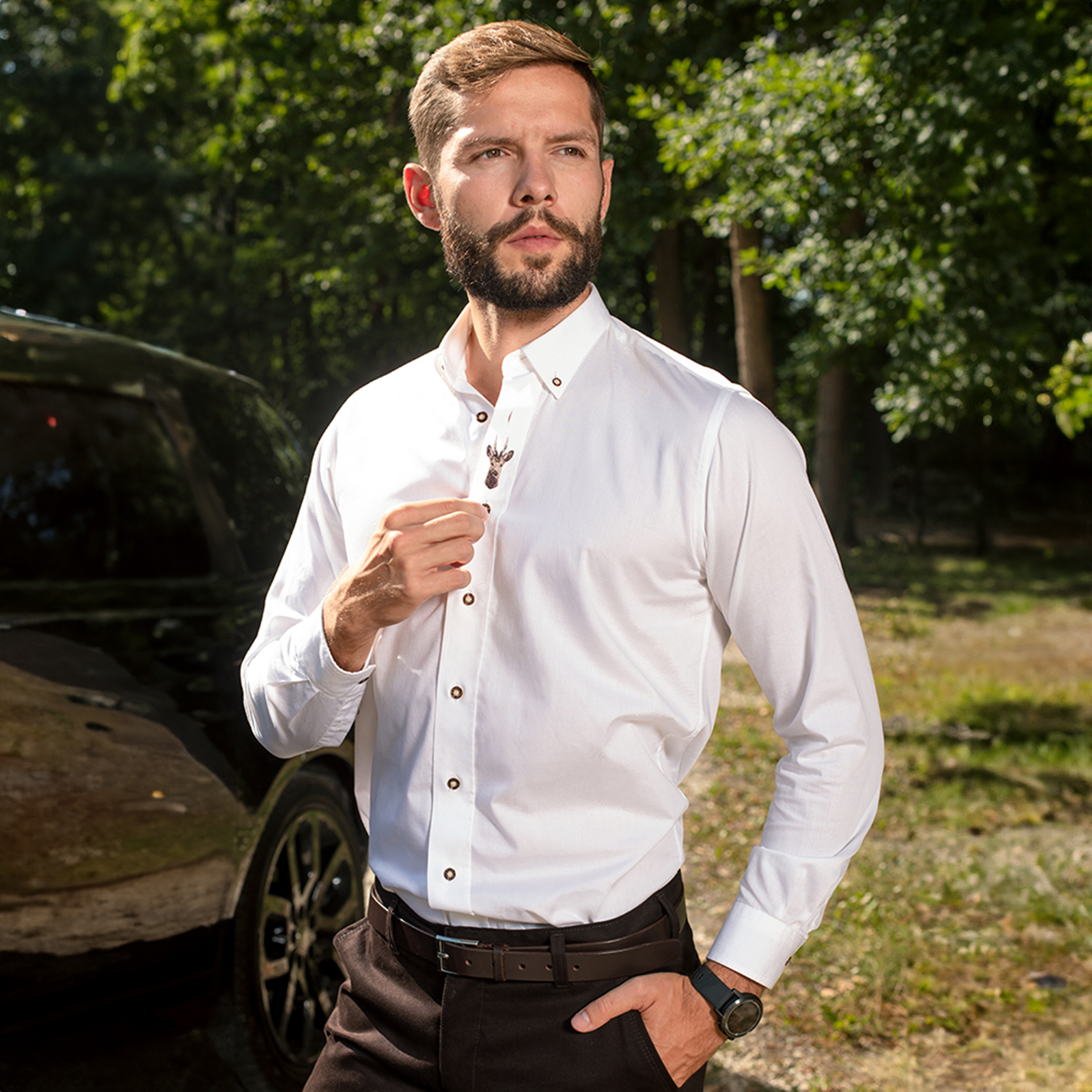 Koszula męska bawełniana Tagart Koziołek biała 4XL - obrazek 4