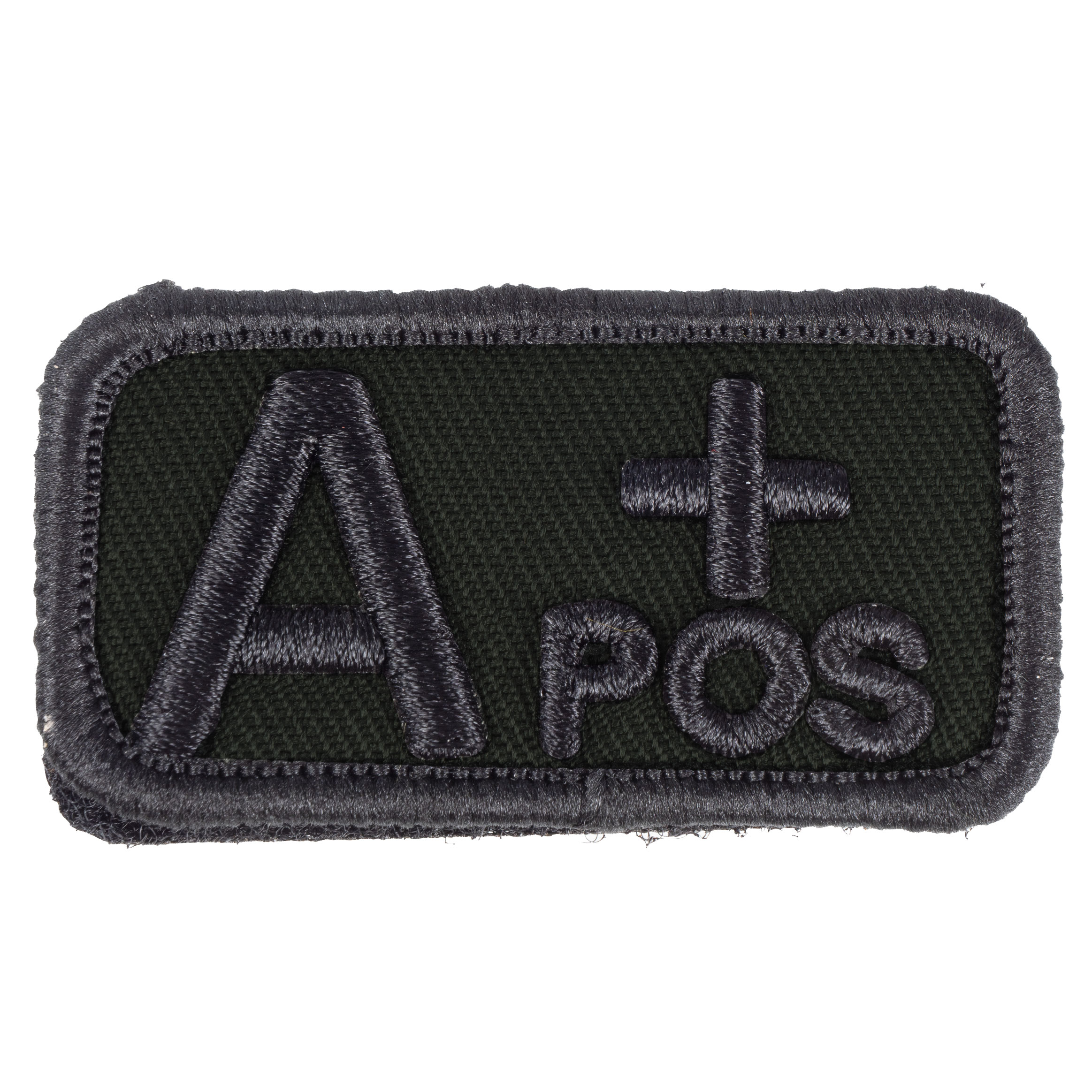 Emblemat na tkaninie narzepka grupa krwi A Plus zielony