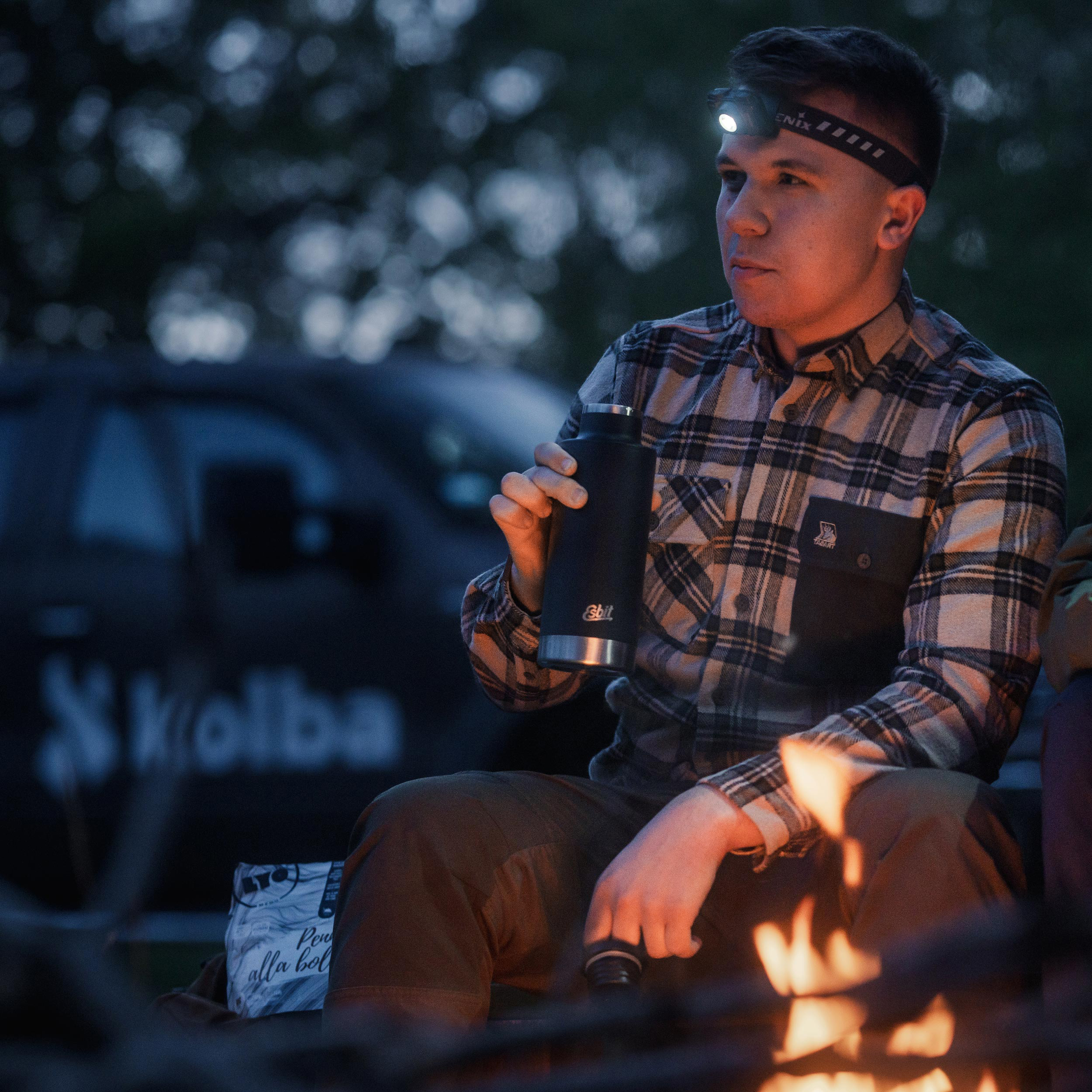 Koszula męska Tagart Alaska slim, flanelowa, beżowa w zieloną kratę S - obrazek 5