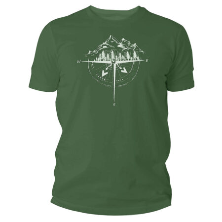 Koszulka męska TigerWood Róża Wiatrów zielony XL