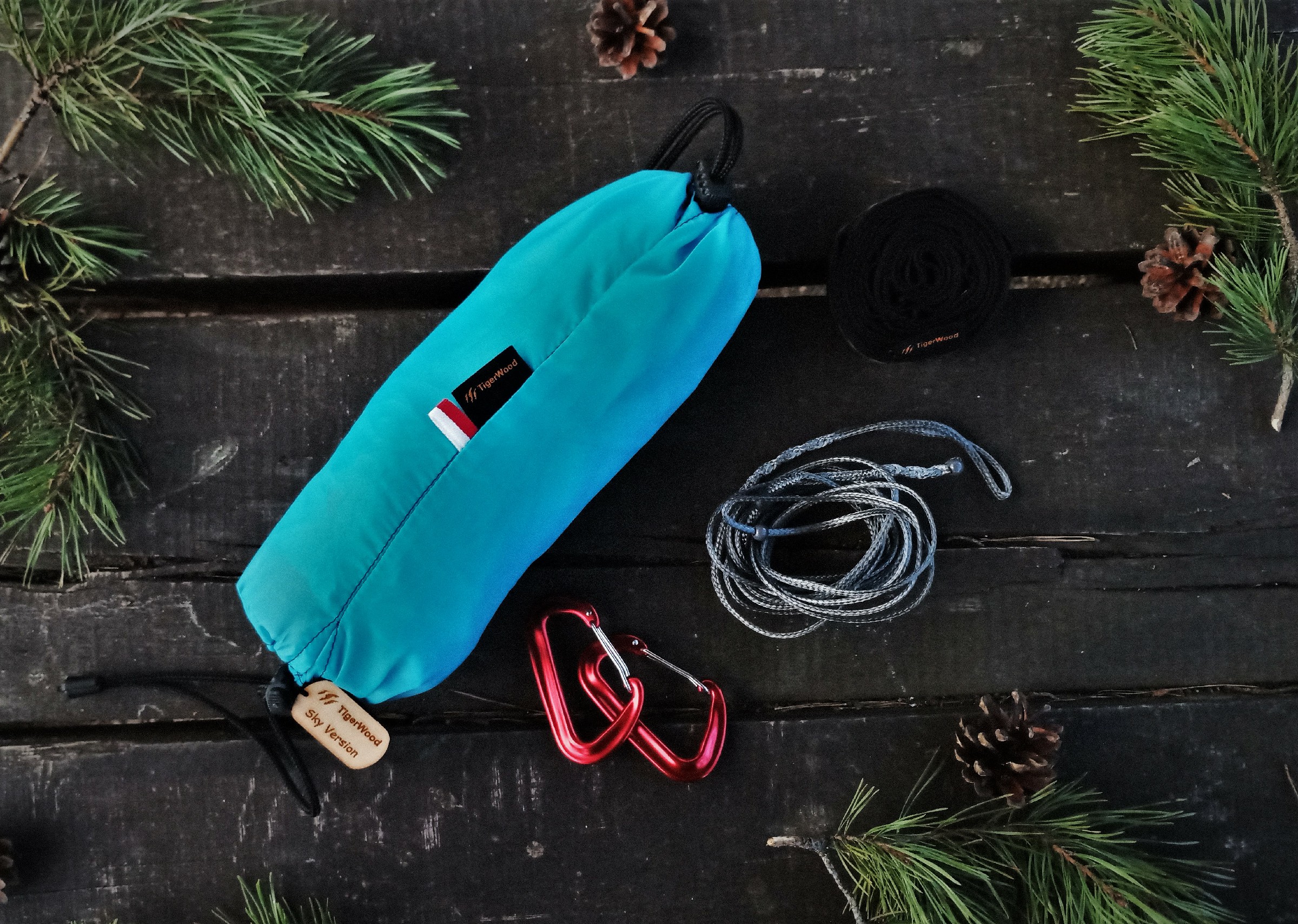 Hamak TigerWood ultra lekki Sky Version niebieski - obrazek 8