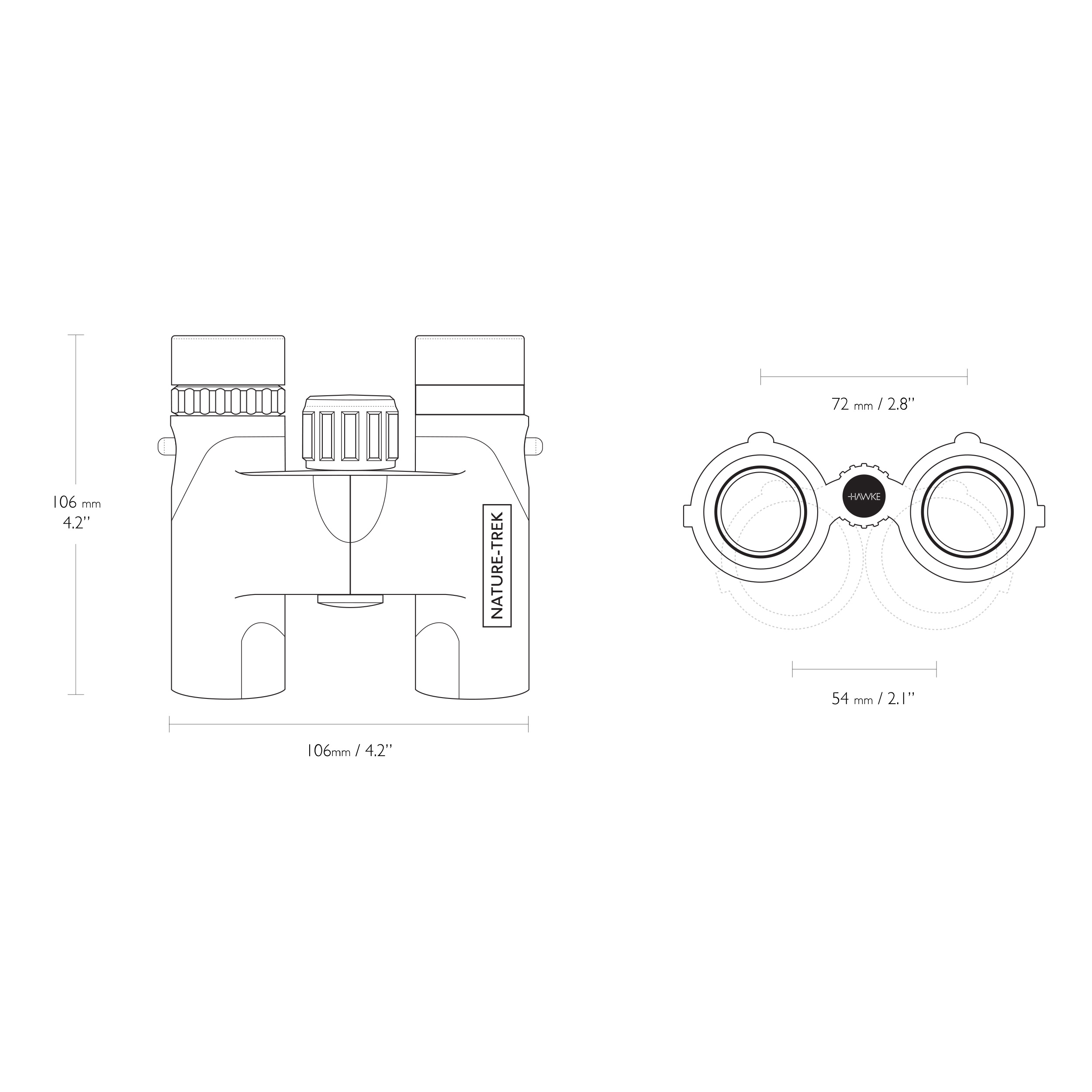 Lornetka Hawke Nature Trek Compact 10x25 zielona - obrazek 3