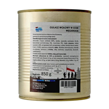 Gulasz Arpol wołowy w sosie węgierskim 850 g