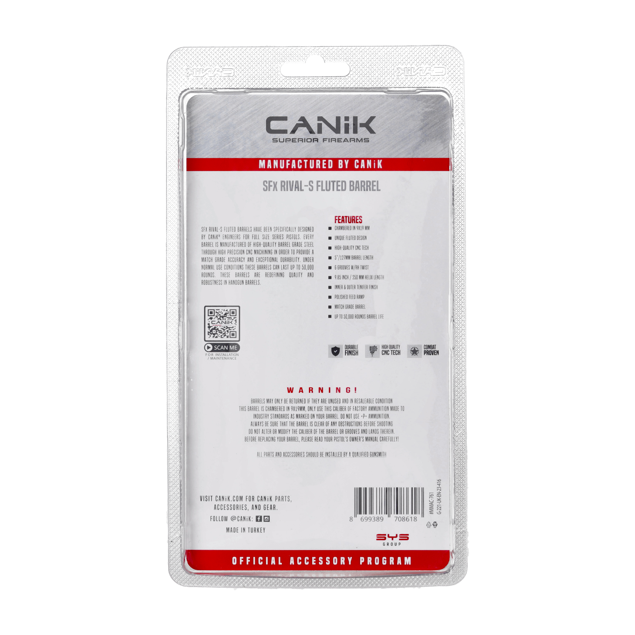 Lufa ryflowana do pistoletu Canik SFx RIVAL kal. 9x19 mm tenifer - obrazek 6