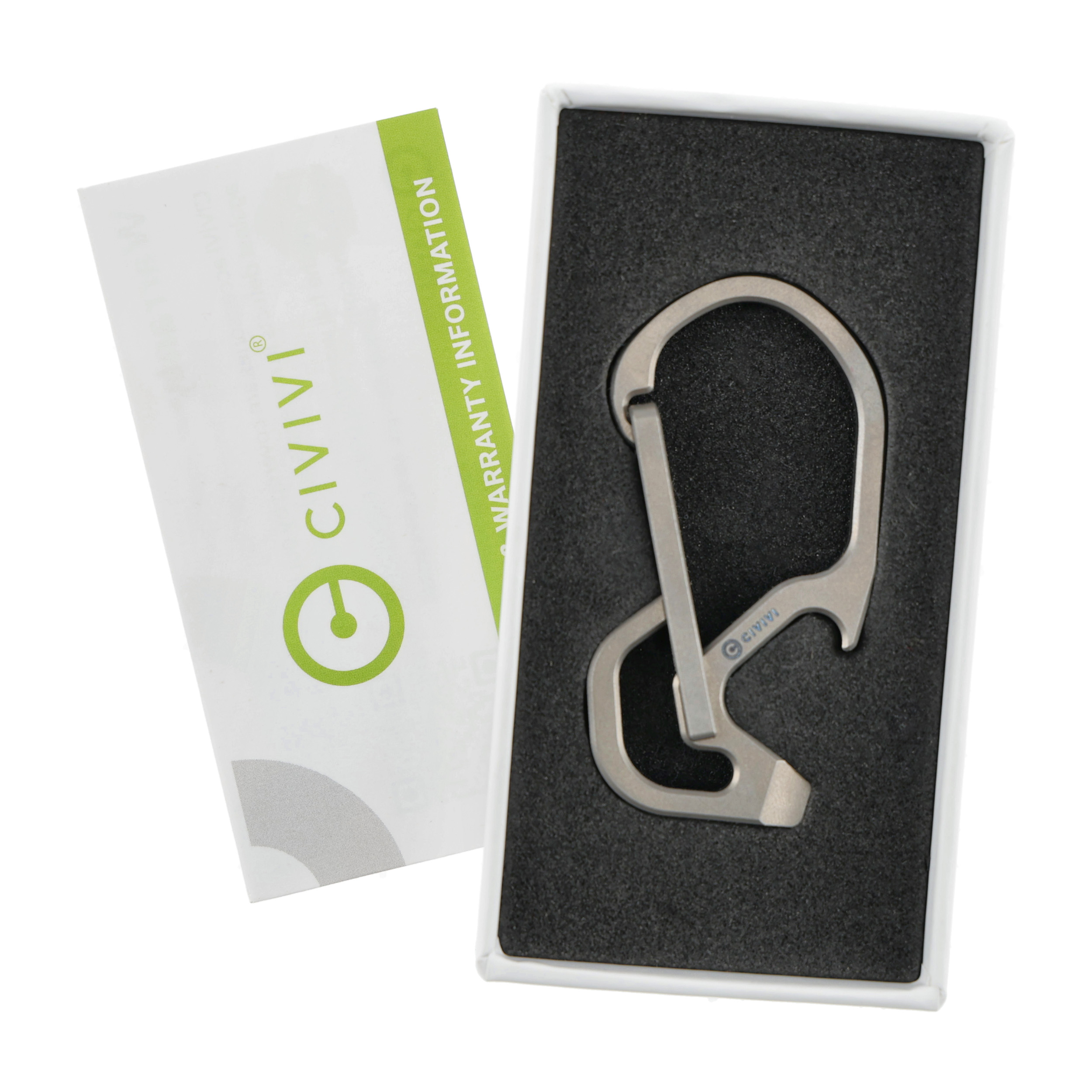 Karabińczyk do kluczy Civivi Click Gray Titanium CA-01A - obrazek 4