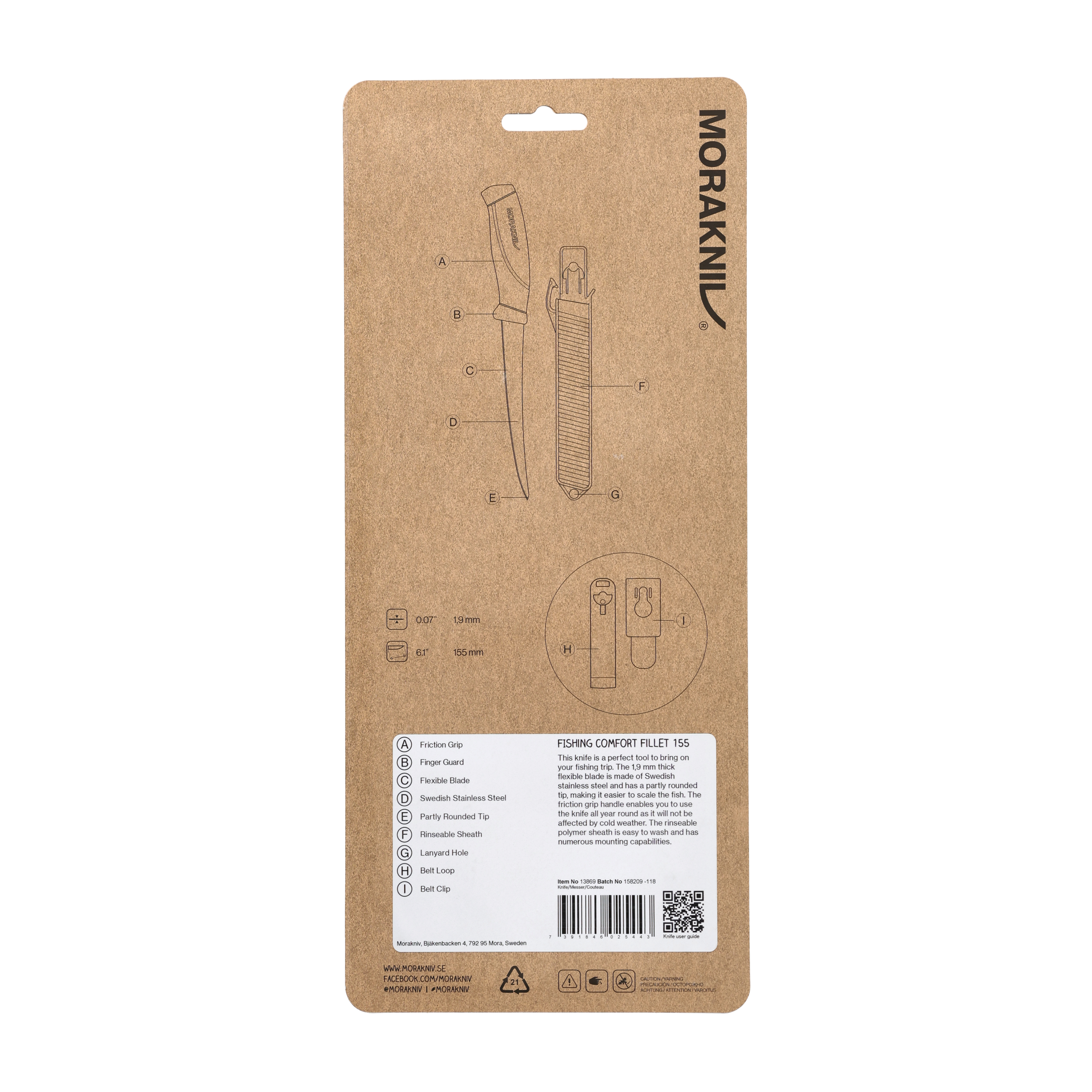 Nóż Morakniv Fishing Comfort Fillet 155 bez ząbków stal nierdzewna - obrazek 5