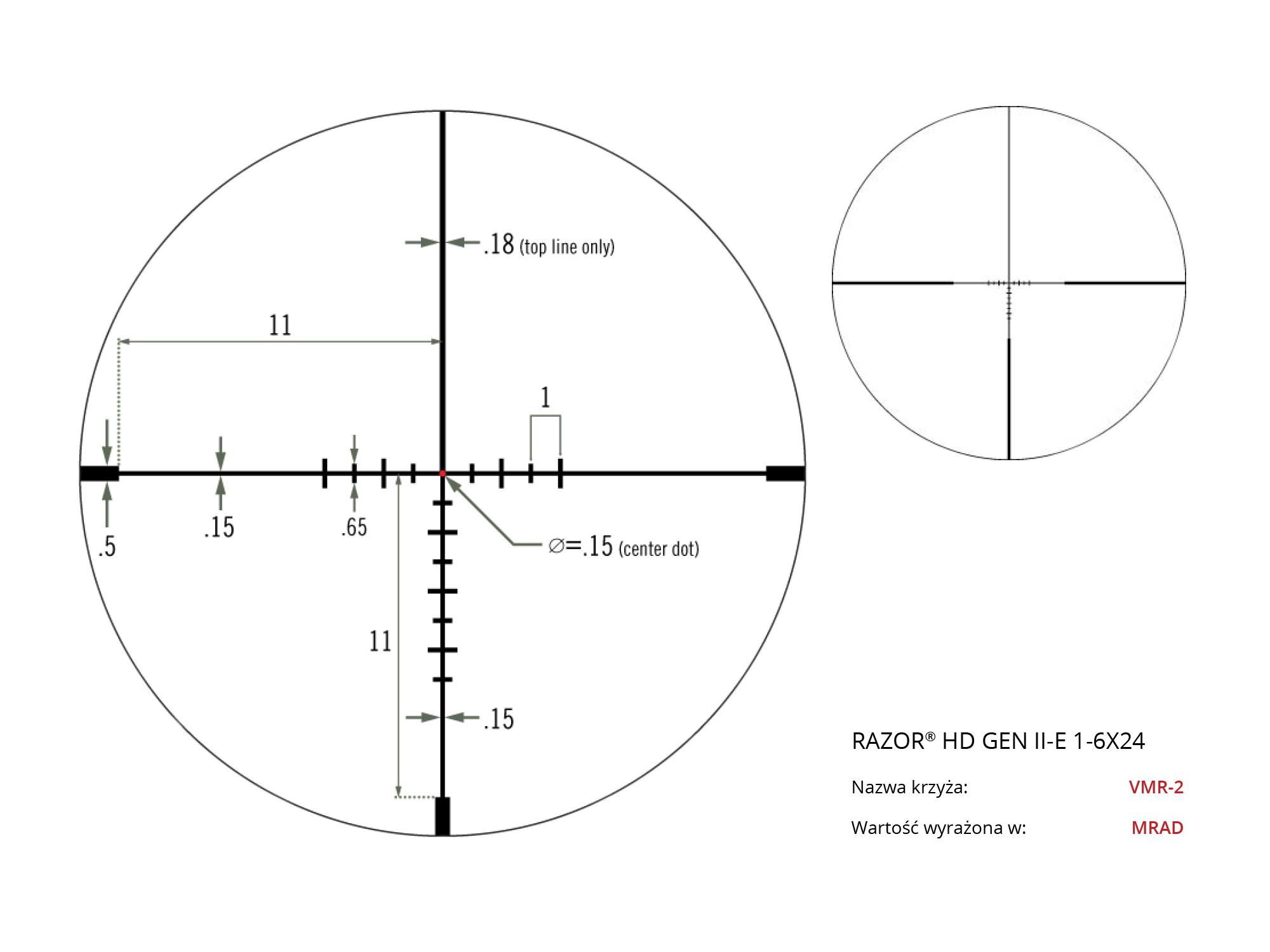 Luneta celownicza Vortex Razor II HD-E 1-6x24 30 mm JM-1/VMR-2 - obrazek 10