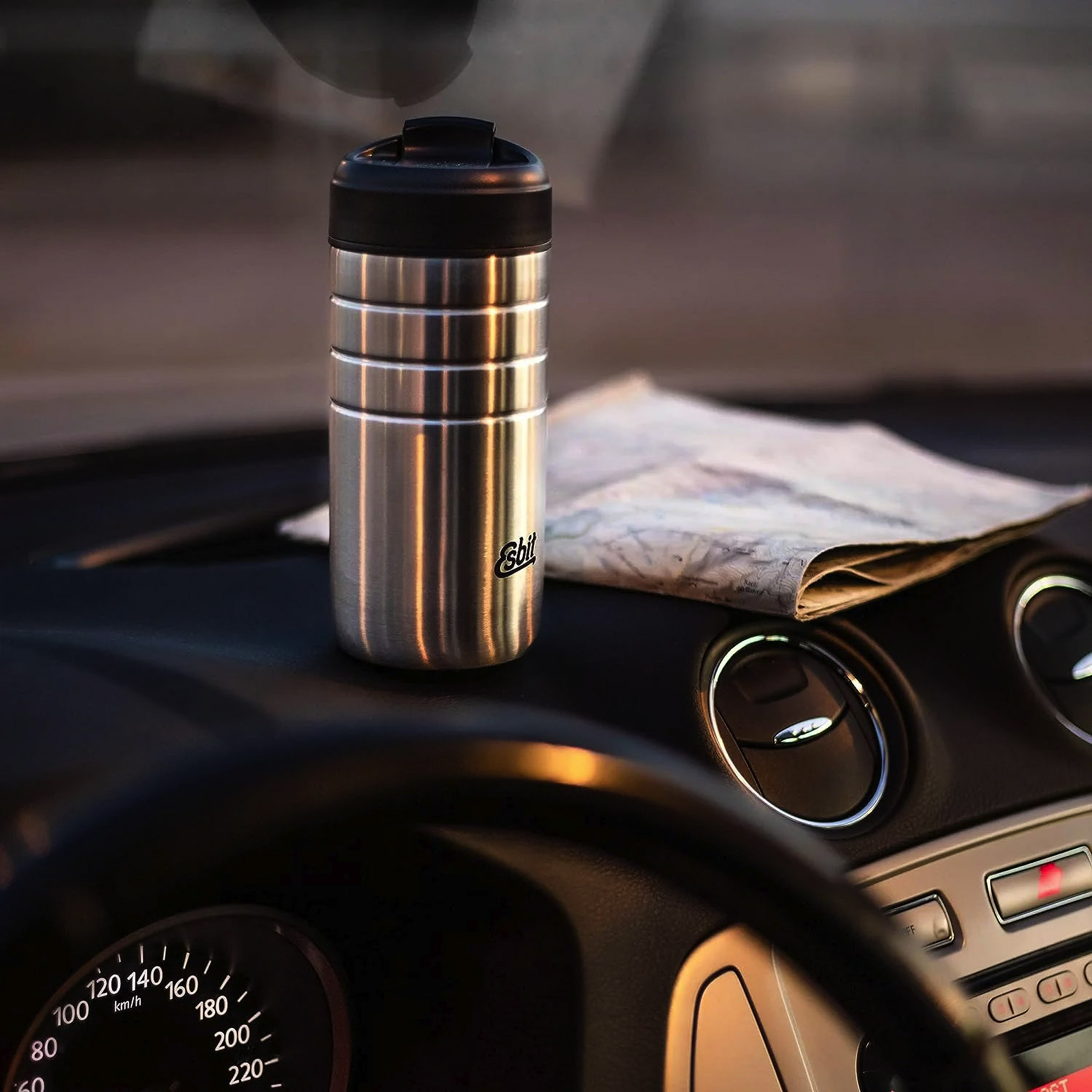 Kubek Esbit Majoris Thermo Mug Flip Top 450 ml srebrny - obrazek 6