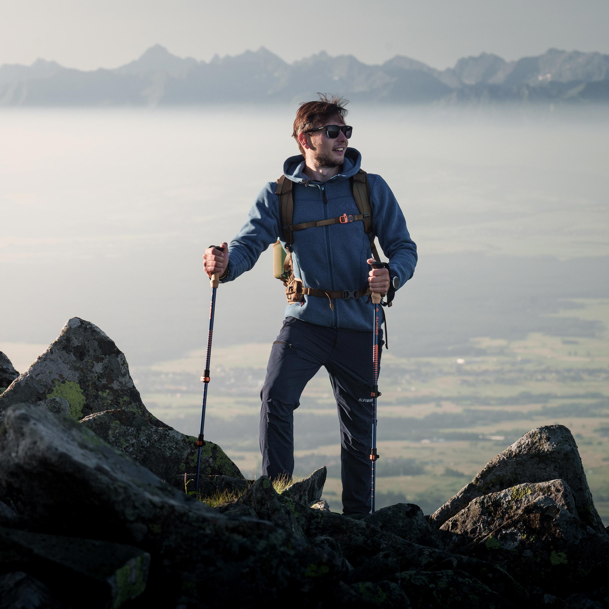 Kijki trekkingowe Alpinus Monte Rosa, granatowo-złote - obrazek 10