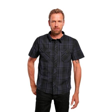 Koszula męska Brandit Roadstar krótki rękaw czarno/niebieska S