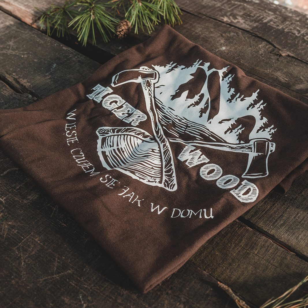 Koszulka męska TigerWood Two Axes brązowa XL - obrazek 3