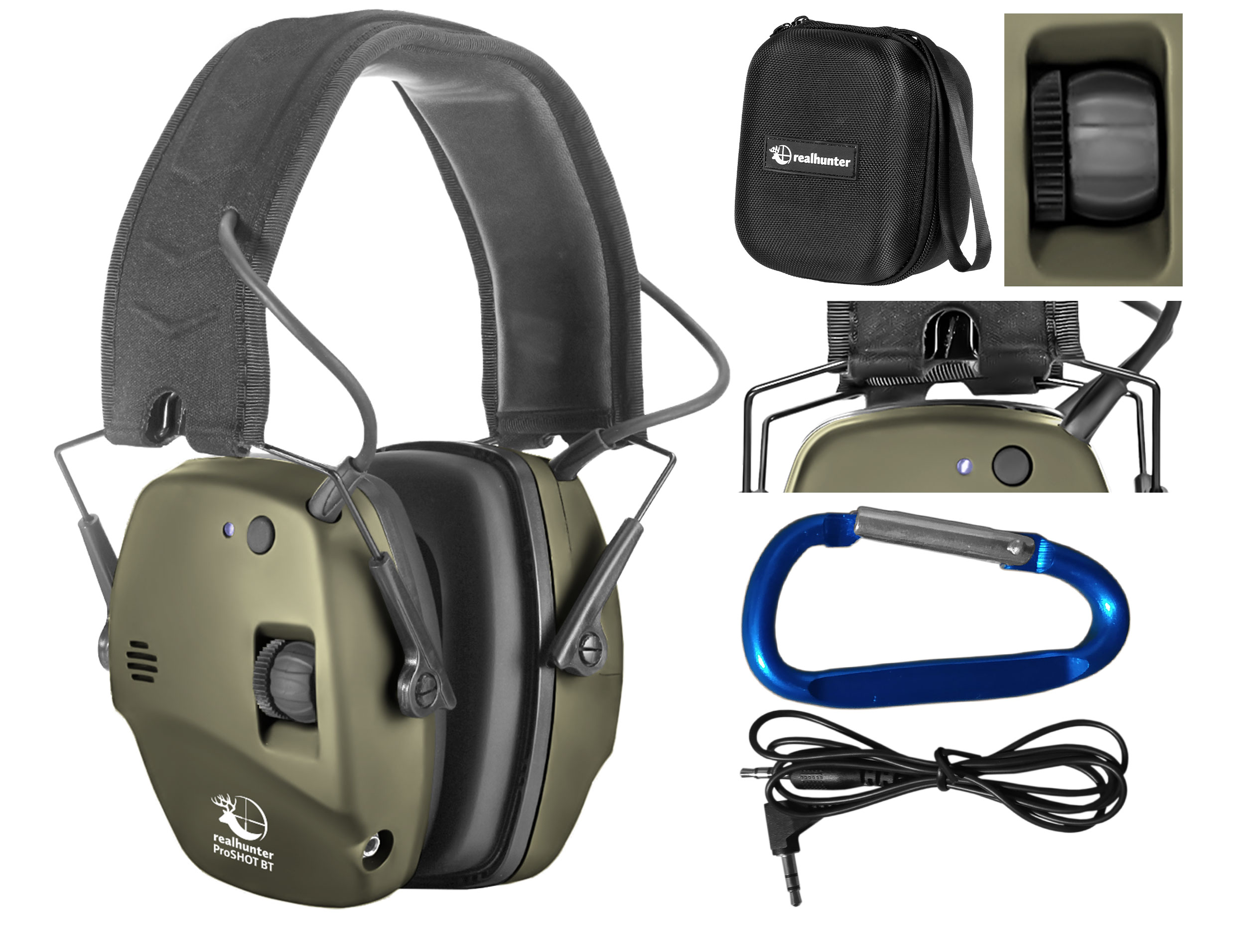 Ochronniki słuchu aktywne RealHunter Active ProSHOT BT oliwkowe - obrazek 10