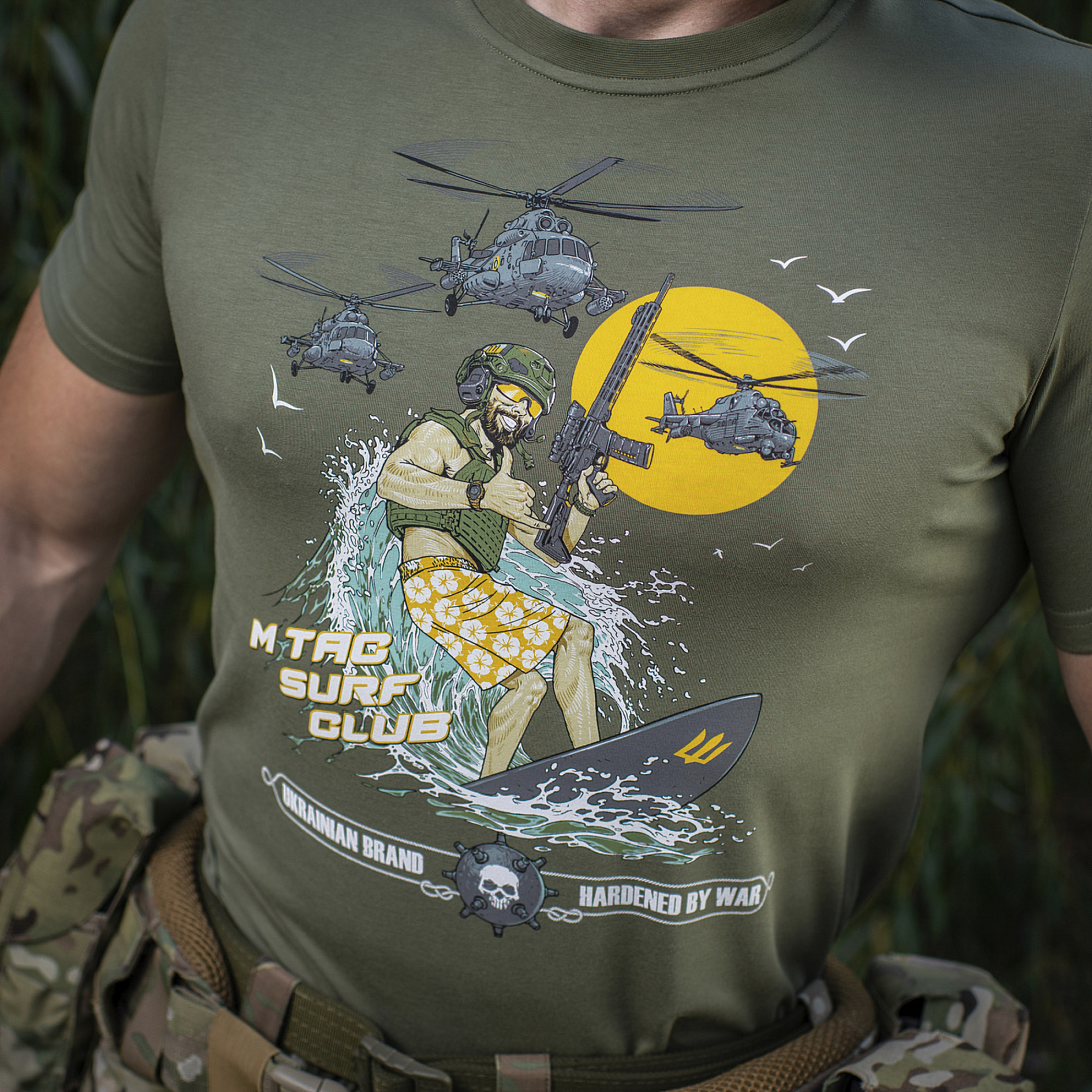 Koszulka męska M-Tac Surf Club oliwkowa XL - obrazek 7