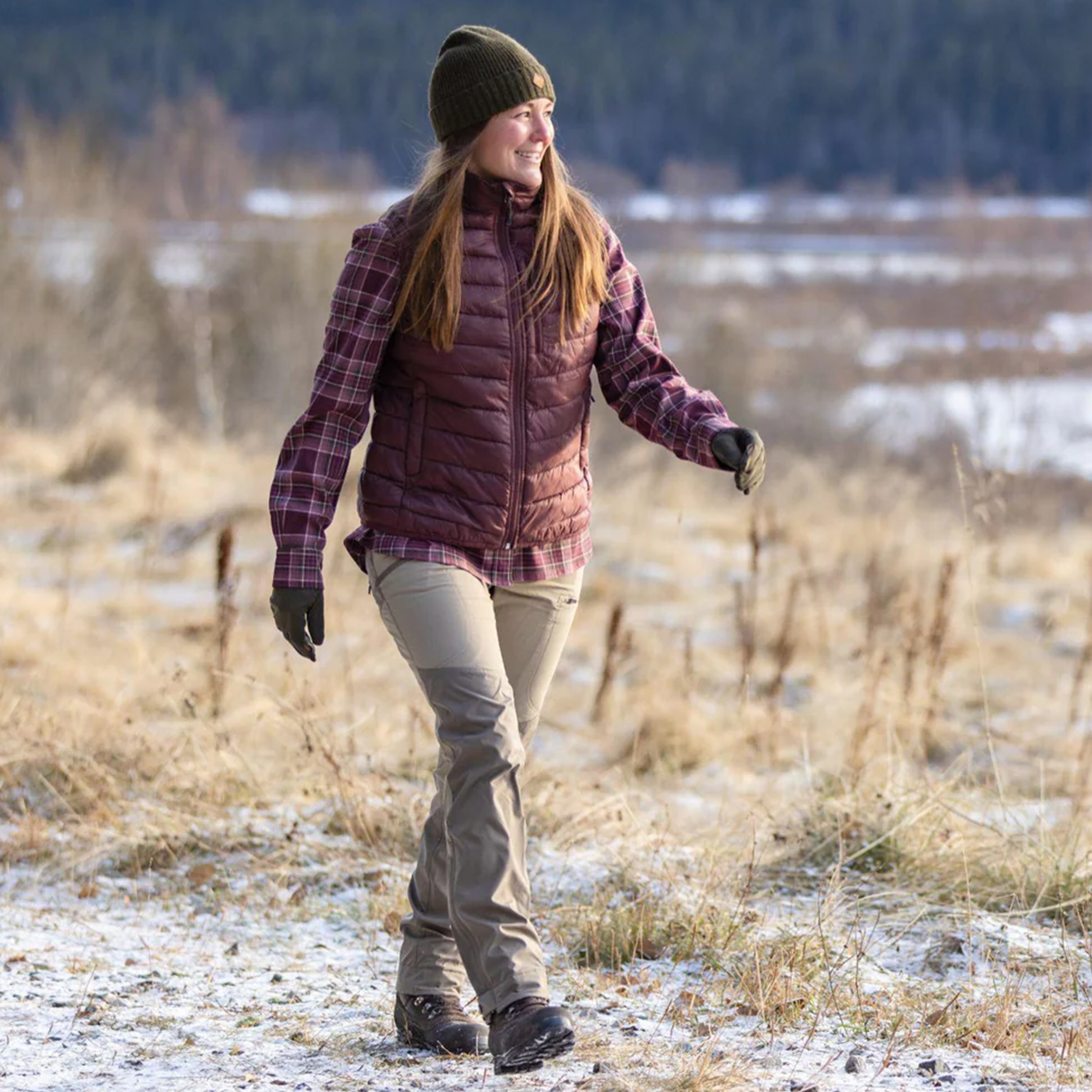 Koszula damska flanelowa Pinewood Abisko, śliwkowa S - obrazek 7