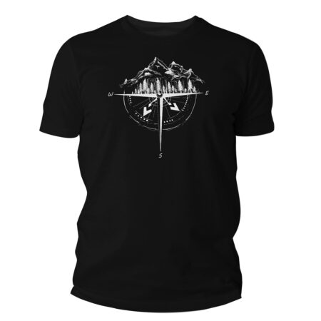 Koszulka męska TigerWood Róża Wiatrów czarna S