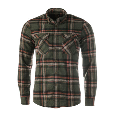 Koszula męska Tagart Jukon, flanelowa, zielona w biało-czerwoną kratę M