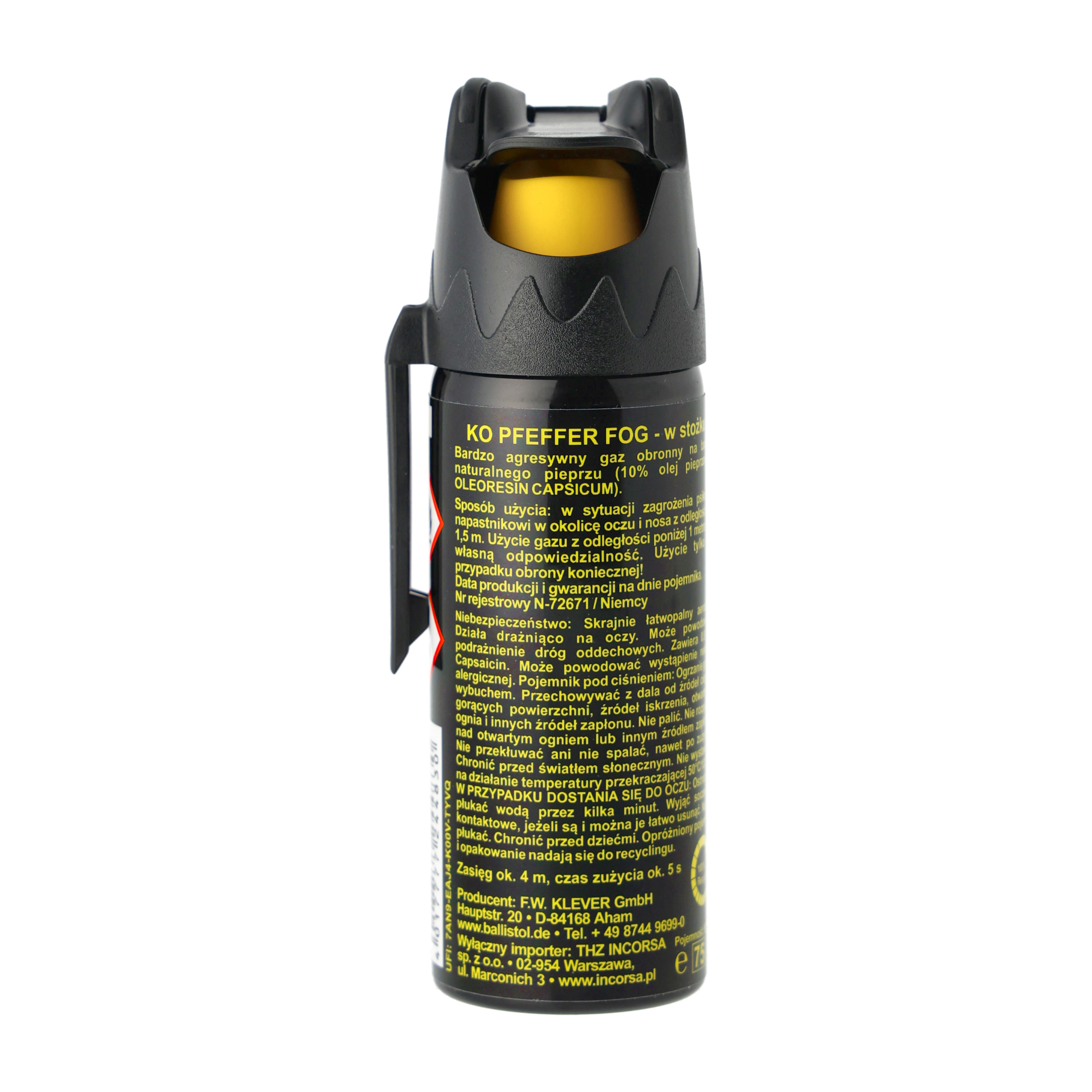 Gaz pieprzowy Klever KO Defenol Fog (stożek) 50 ml - obrazek 2