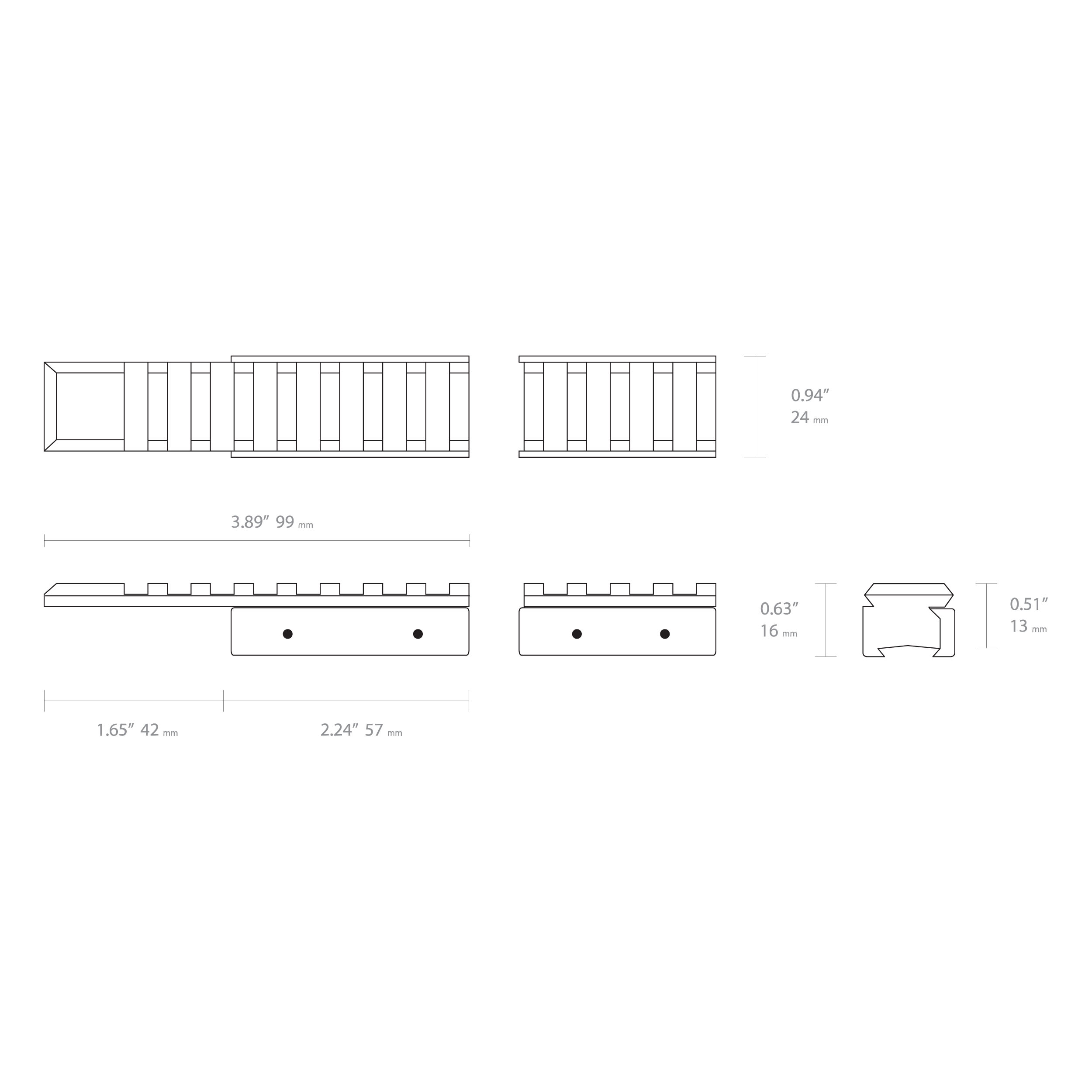 Adapter szyny Hawke Dovetail na Weaver/Picatinny 2-częsciowy - obrazek 2