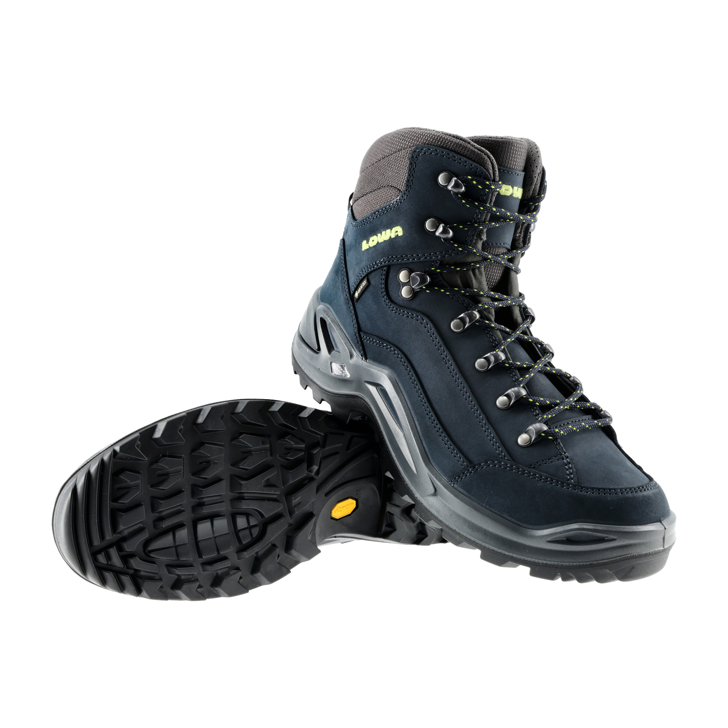 Buty męskie LOWA Renegade GTX mid, ciemnoniebieski/limonkowy 42 - obrazek 5