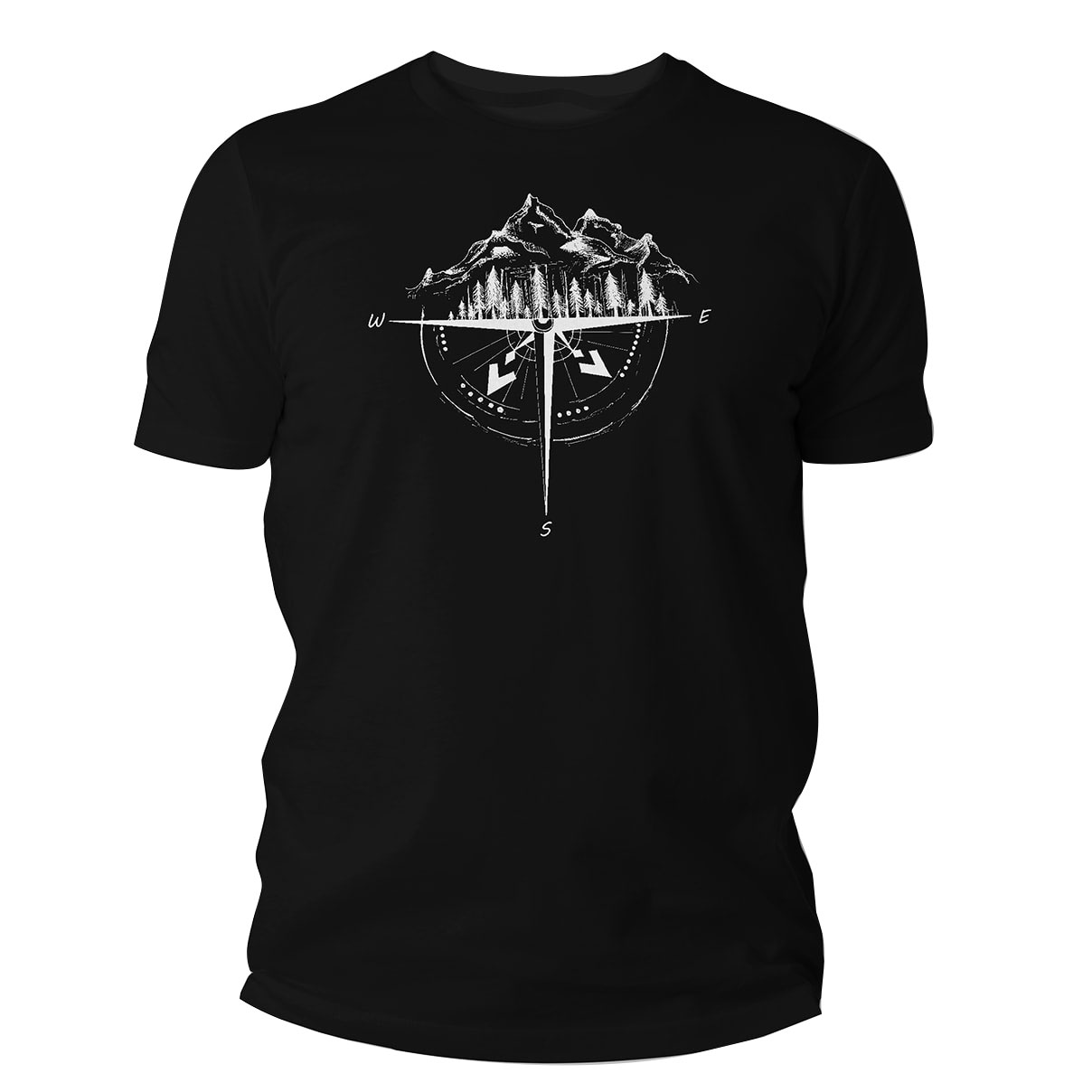 Koszulka męska TigerWood Róża Wiatrów czarna 2XL