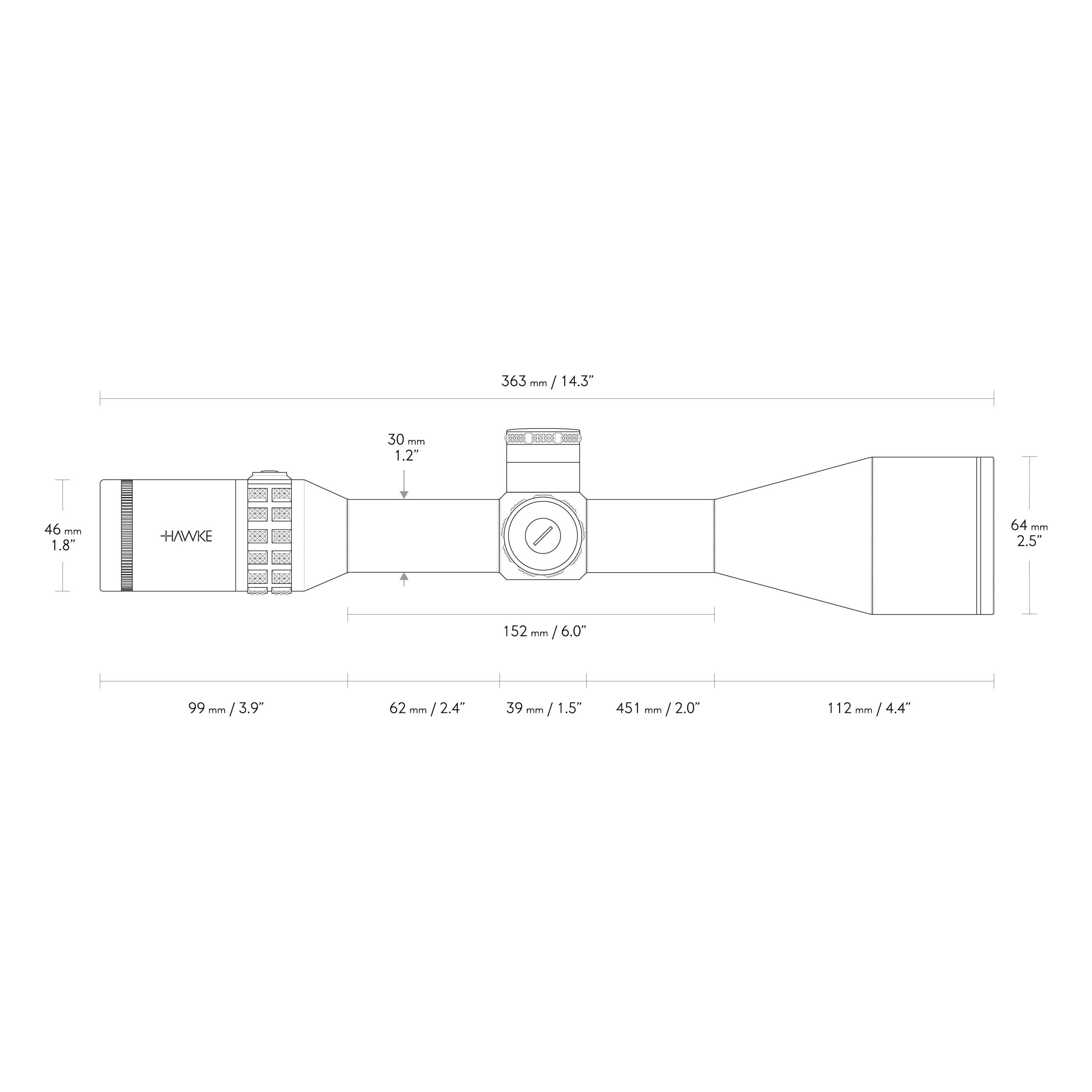 Luneta celownicza Hawke SideWinder 30 6-24x56 SF FFP Half Mil - obrazek 4
