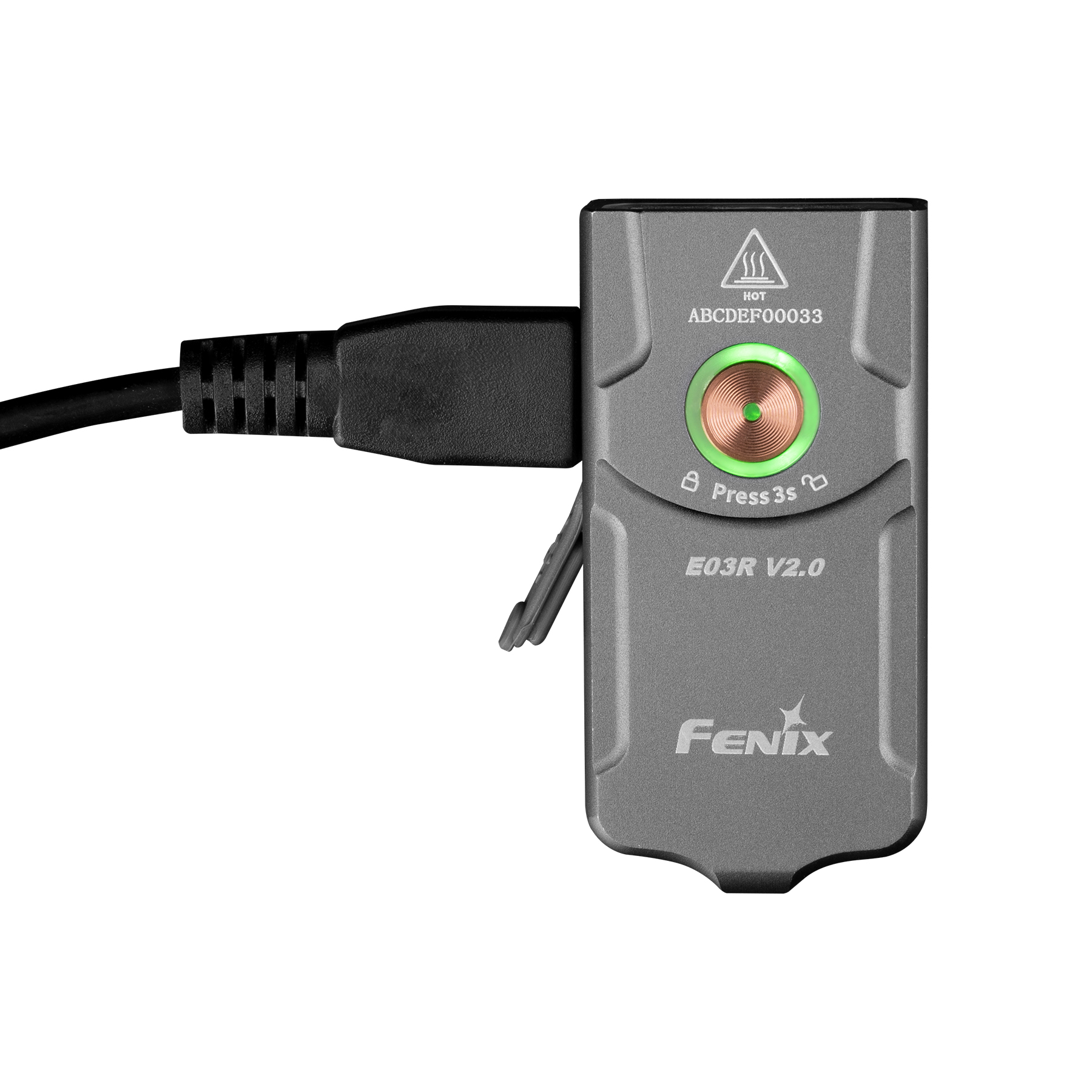 Latarka LED Fenix E03R V2.0 szara - obrazek 4