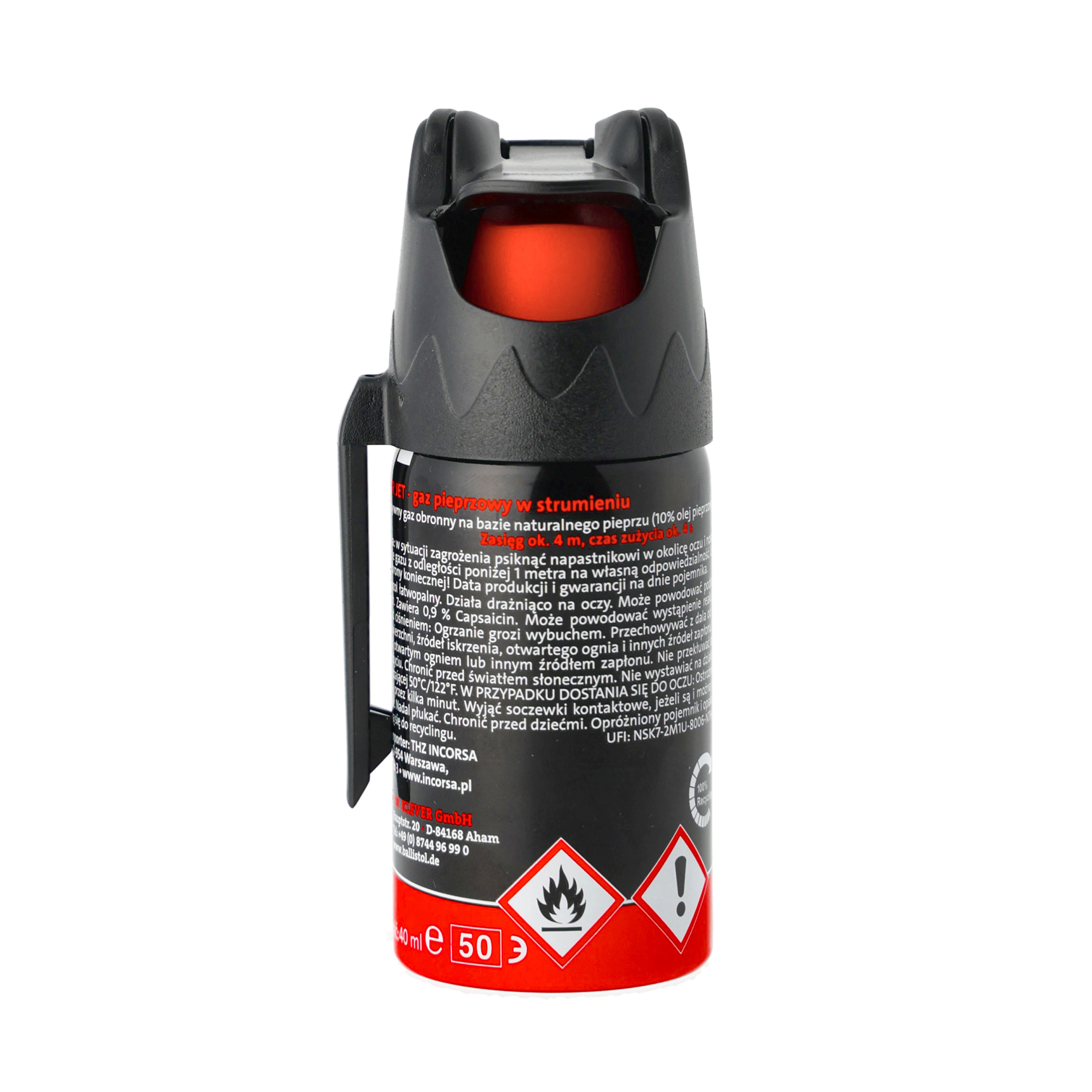 Gaz pieprzowy Klever KO Defenol Jet (strumień) 40 ml - obrazek 2