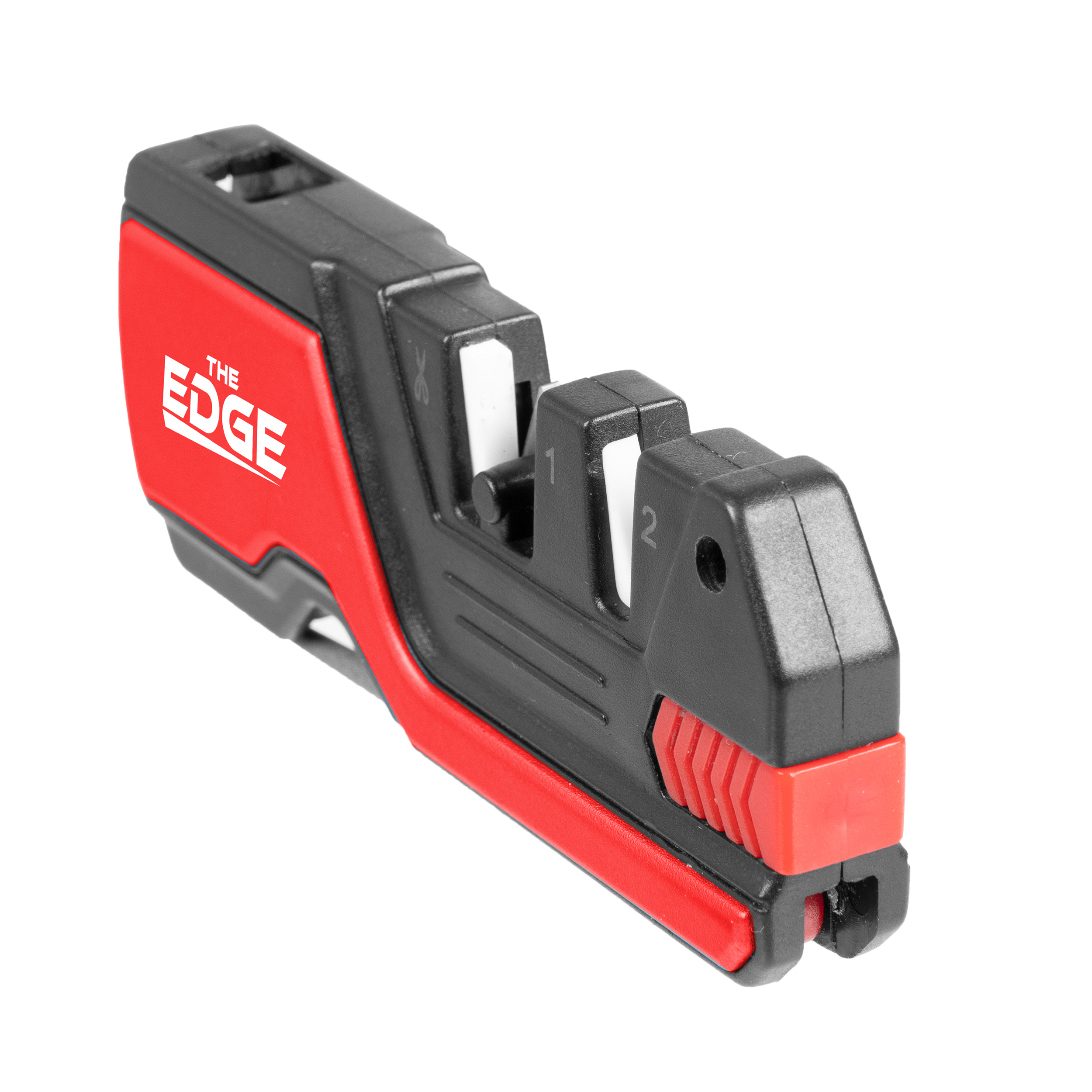 Ostrzałka do noży THE EDGE bushSHARP czerwona + krzesiwo - obrazek 3