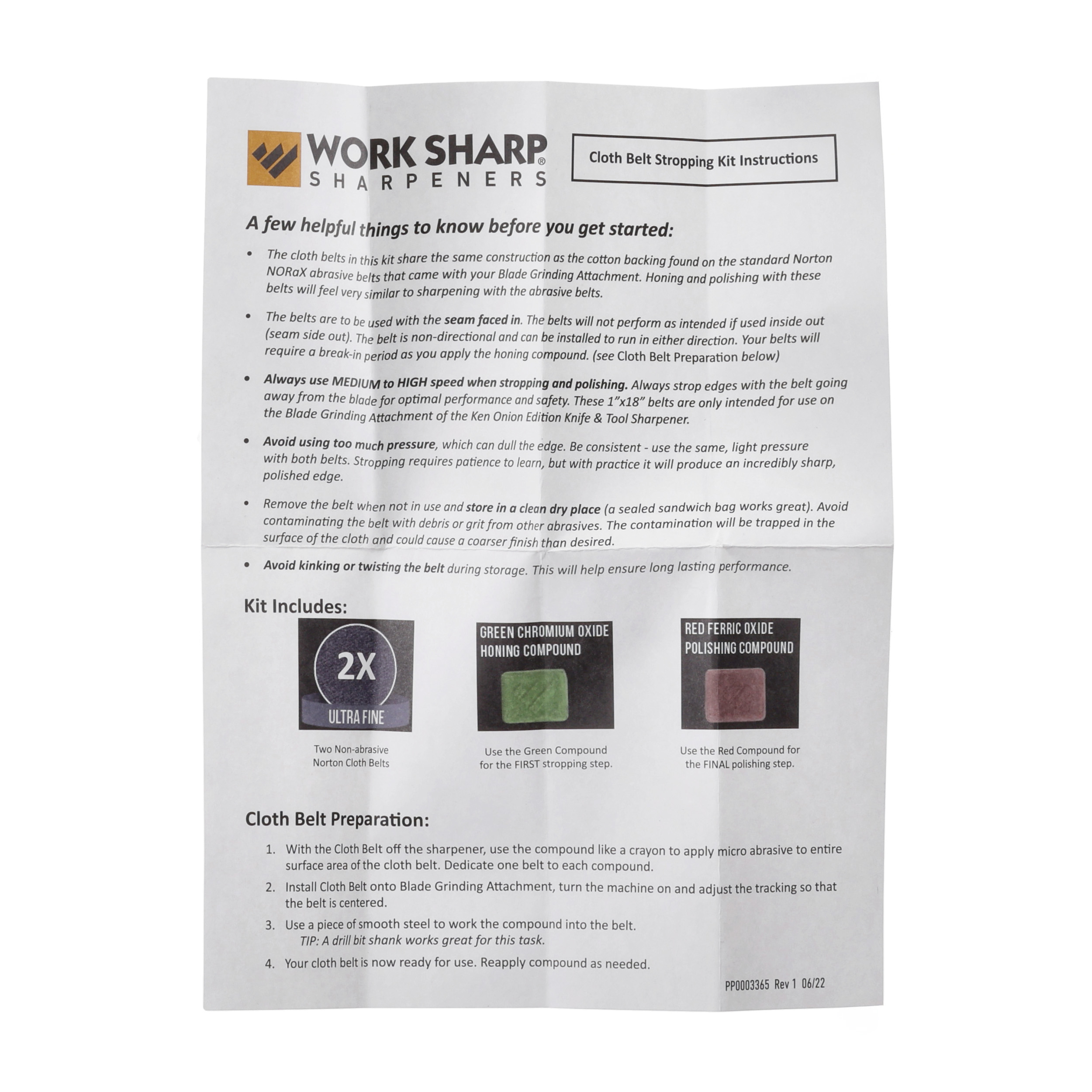 Materiałowe taśmy ostrzące do Work Sharp Ken Onion Edition 2 sztuki - obrazek 5