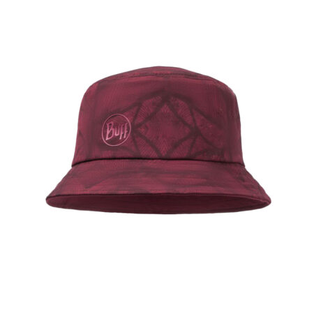 Kapelusz damski BUFF Trek Bucket Hat Calyx ciemnoczerwony