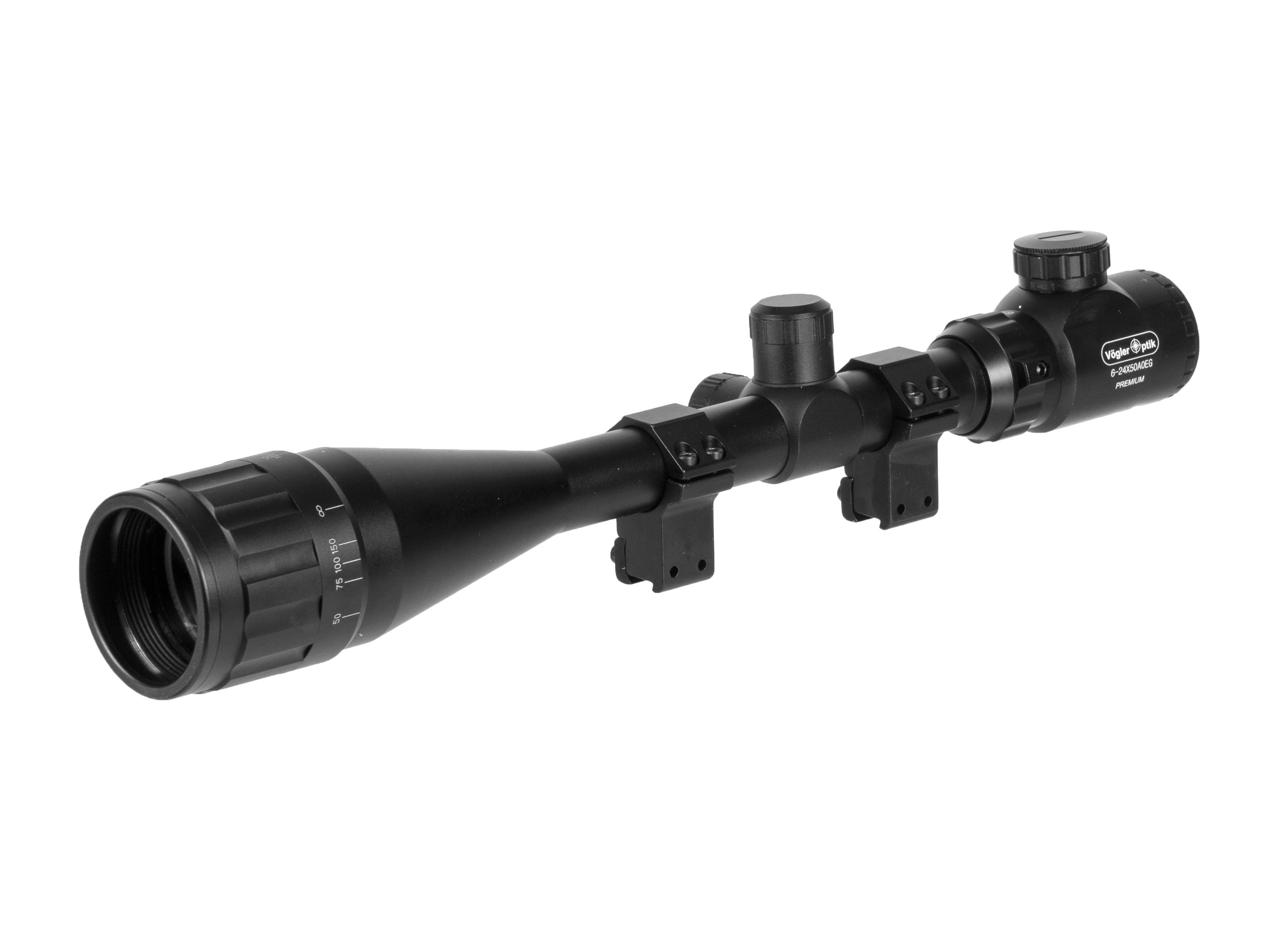 Luneta celownicza Vogler 6-24x50 AOEG siatka balistyczna, z podświetleniem, z montażem - obrazek 2