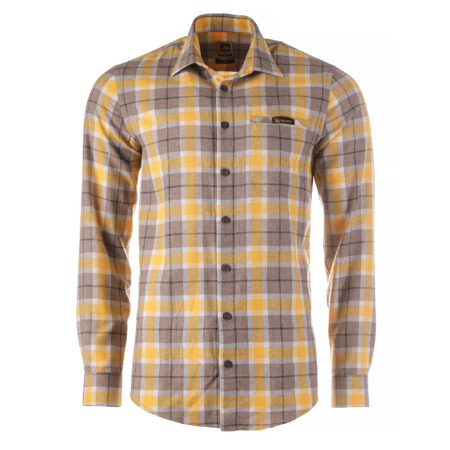 Koszula męska Tagart Sunny, flanelowa, w zółto-brązowoą kratę 4XL