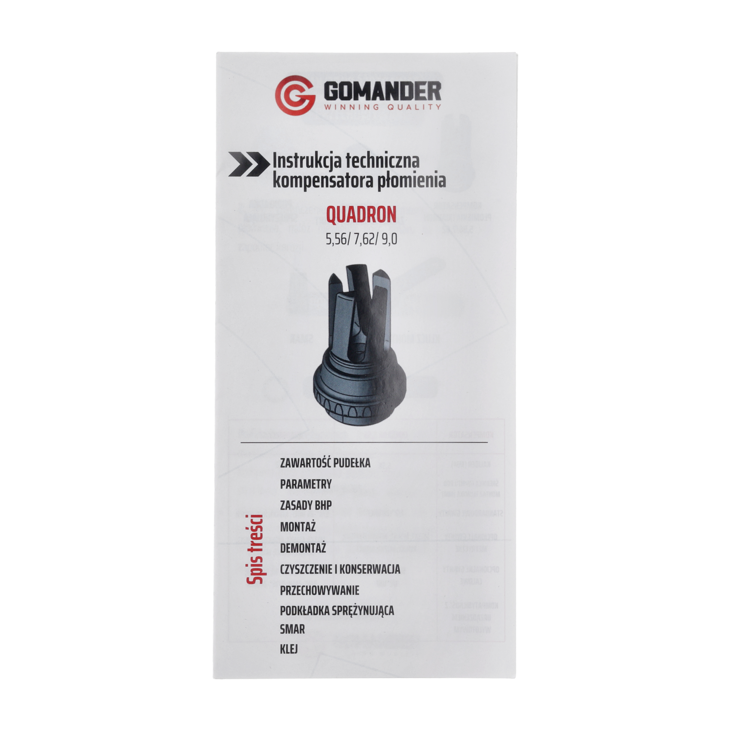 Kompensator płomienia Gomander Quadron 5,56 mm 1/2-28 UNEF - obrazek 6