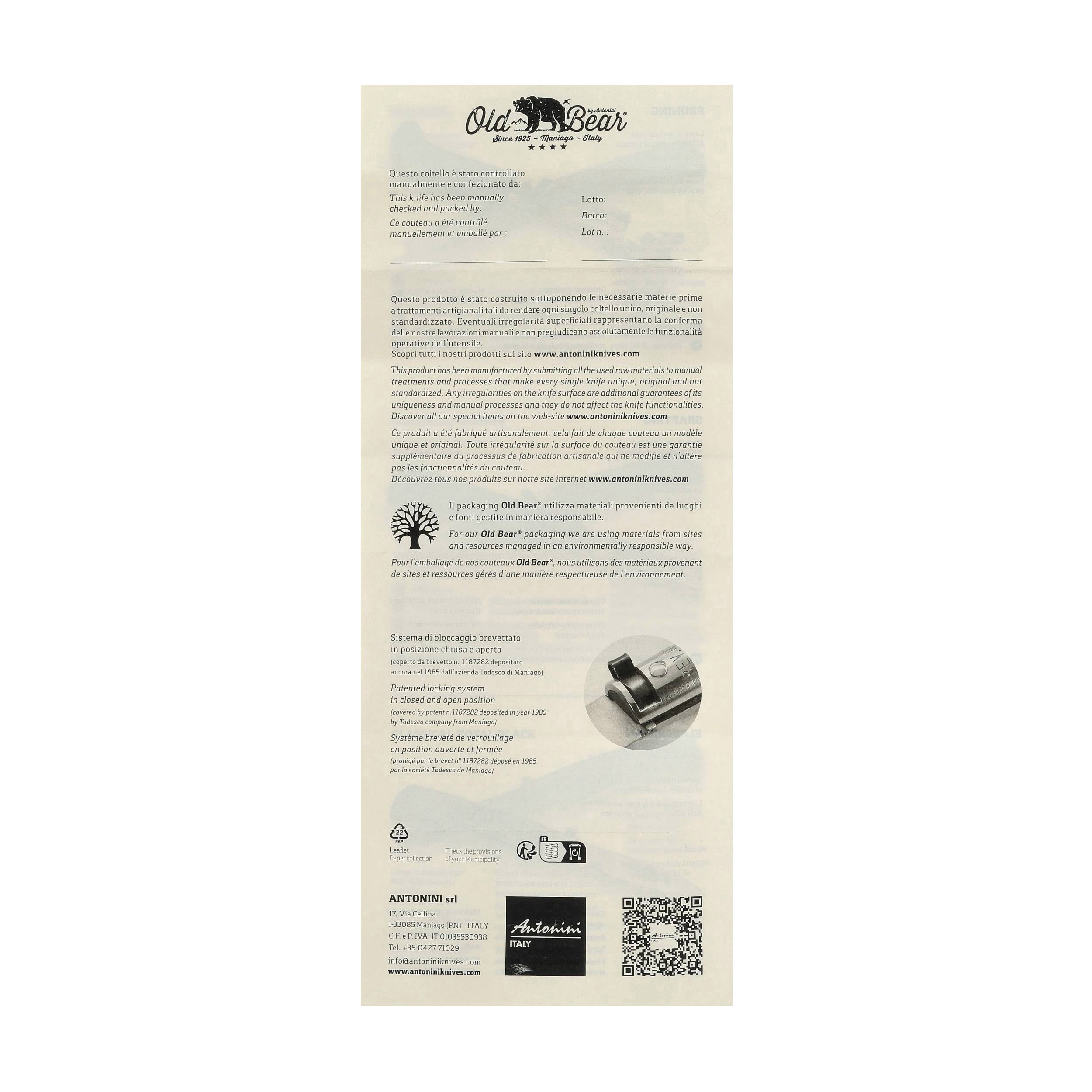 Nóż składany Antonini Old Bear Classical 170 mm oliwkowy - obrazek 6