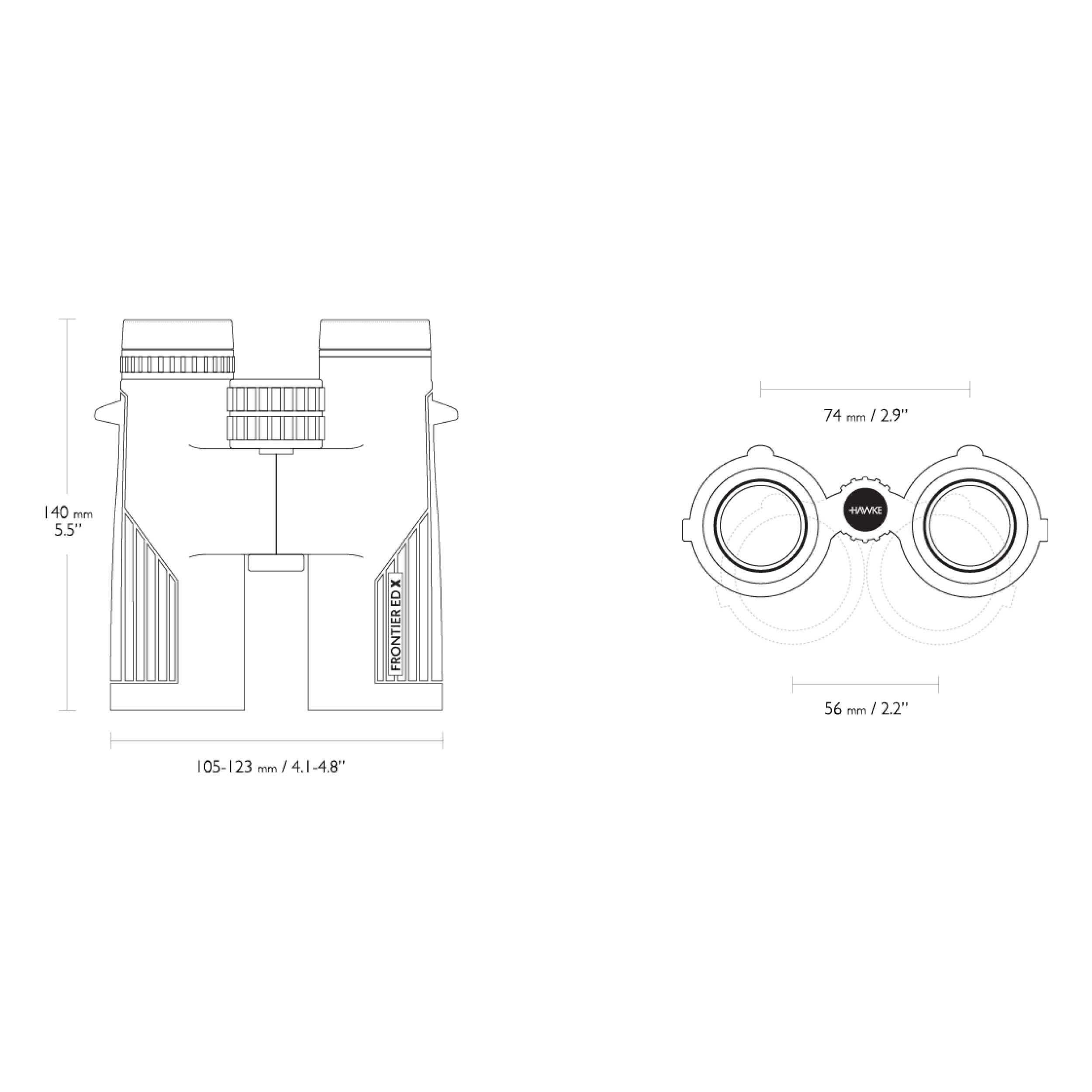 Lornetka Hawke Frontier HD X 10x42 szara - obrazek 3