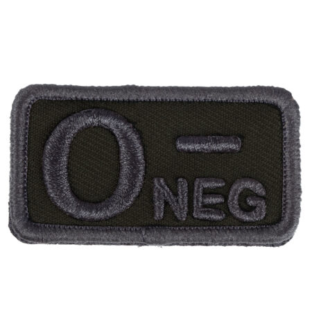 Emblemat na tkaninie narzepka grupa krwi 0 Minus zielony