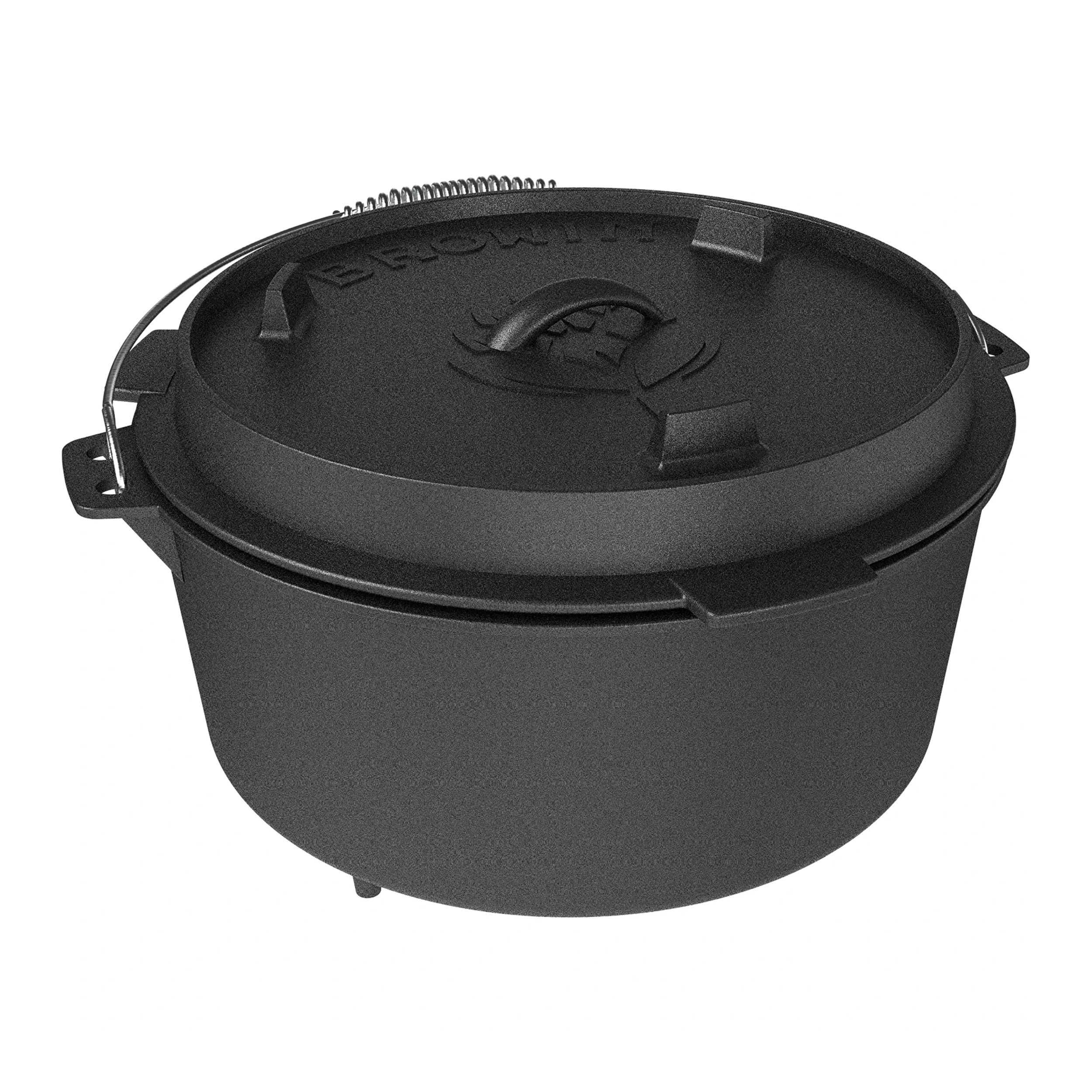 Kociołek wiszący z patelnią żeliwny 9 l - obrazek 2