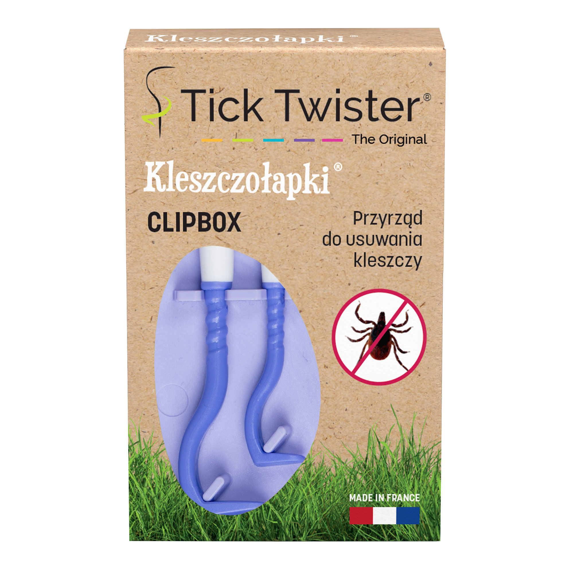 Kleszczołapki przyrząd do usuwania kleszczy Tick Twister® Clipbox z brelokiem, fioletowe 2 szt. - obrazek 4