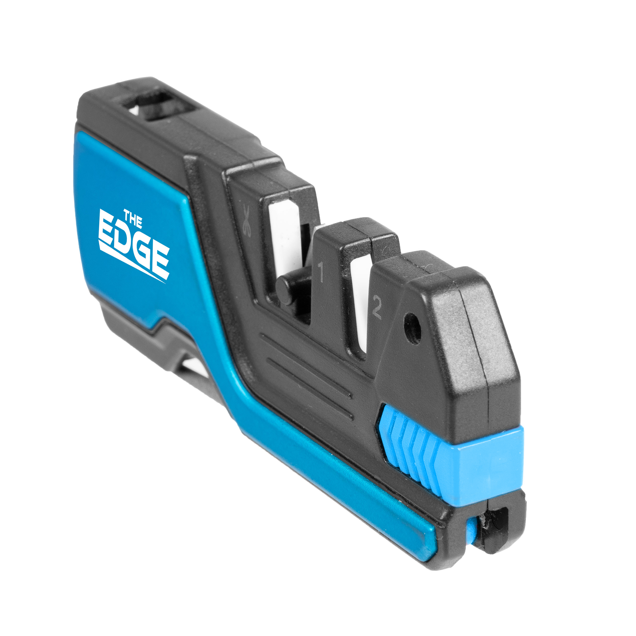 Ostrzałka do noży THE EDGE bushSHARP niebieska + krzesiwo - obrazek 3